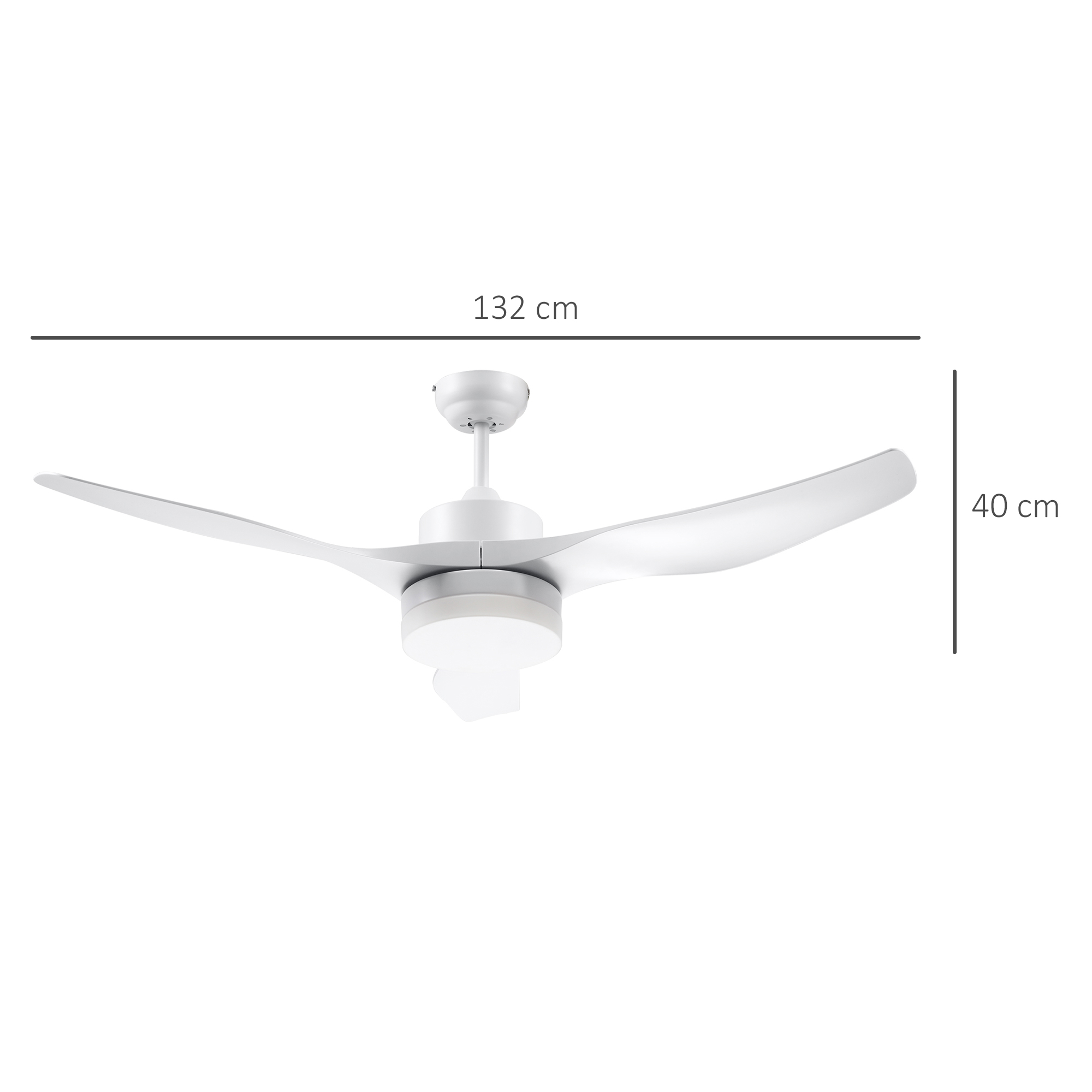  Ventilator de Tavan cu Lumini LED Reglabil in 3 Moduri , Φ132x40cm, Alb [2]