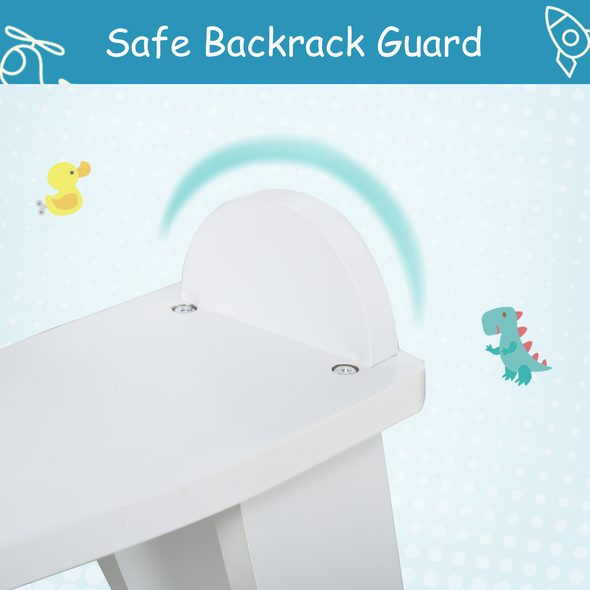  Cal tip Balansoar pentru Copii Clasic din lemn Varsta 1-3 Ani Alb [6]