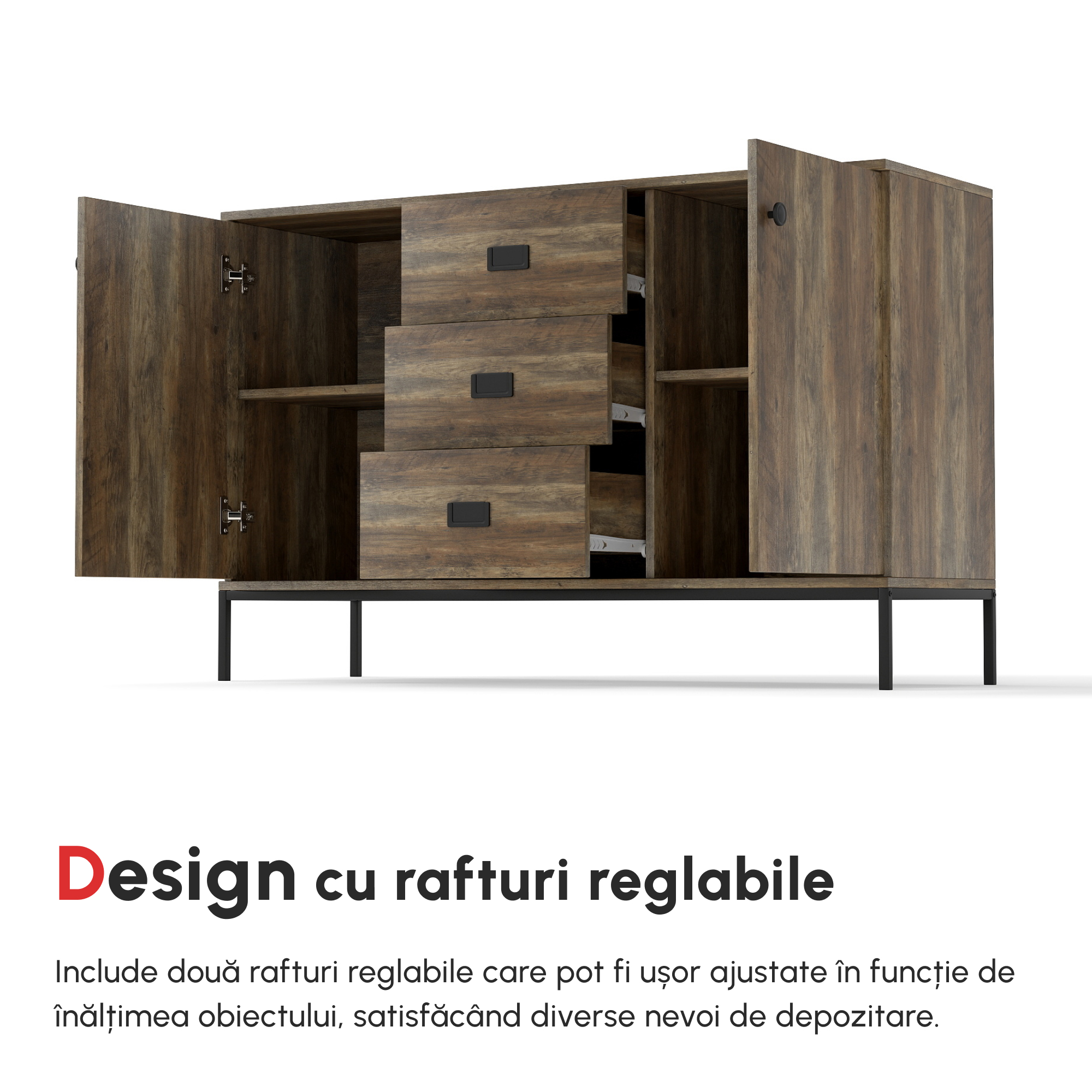  Dulap Industrial - Lateral cu Sertare & Rafturi Reglabile [3]