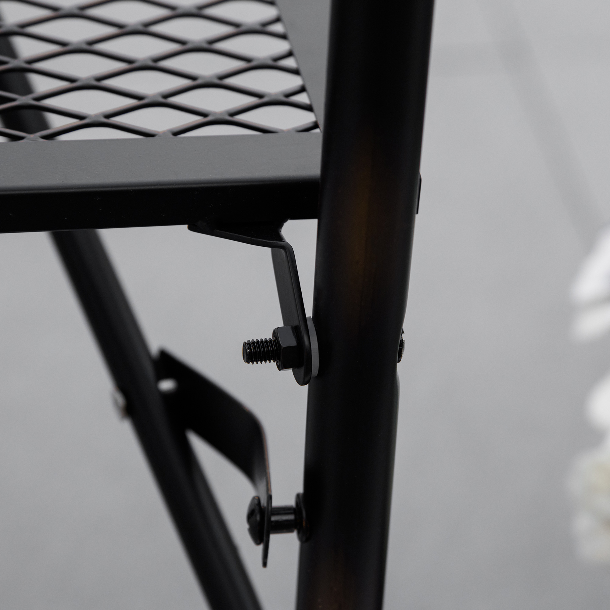  Masa de Balustrada Pliabila din Metal, 60x60x57-72cm, Negru [7]