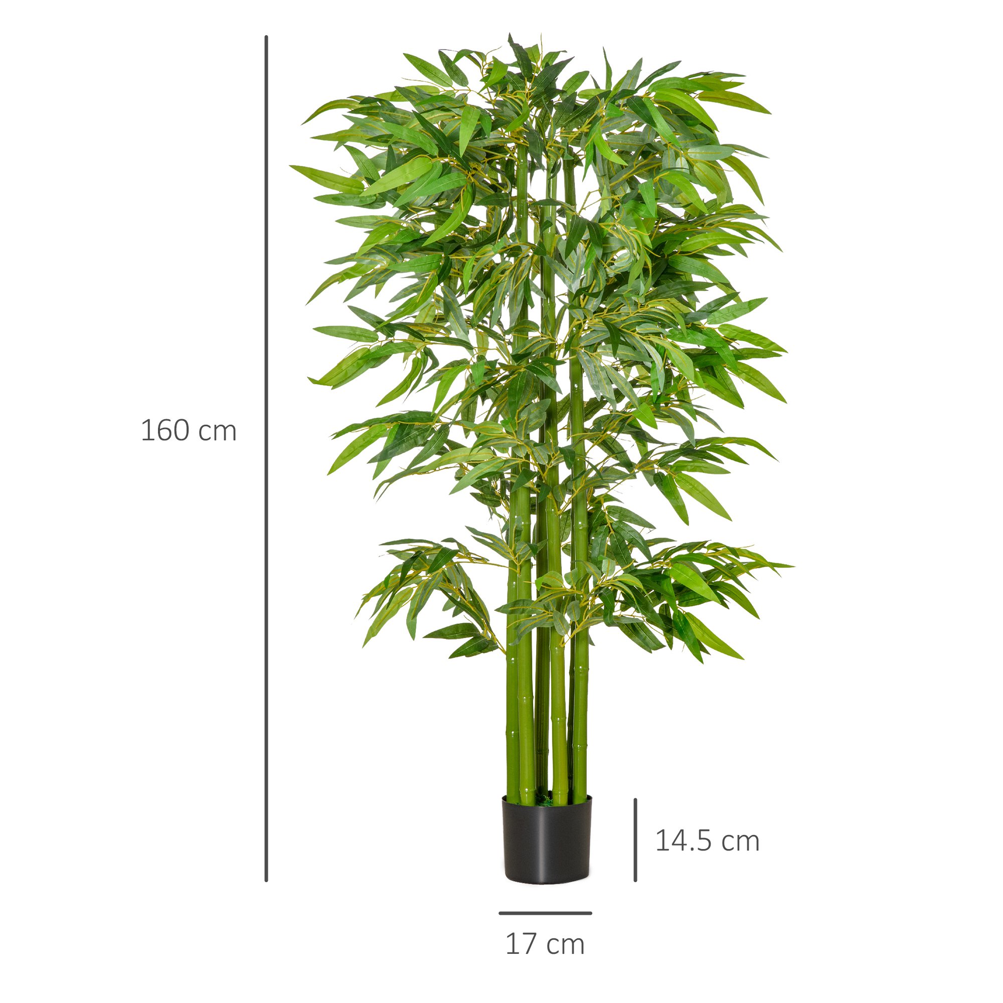  planta artificiala de bambus, cu ghiveci, 160cm, verde [2]