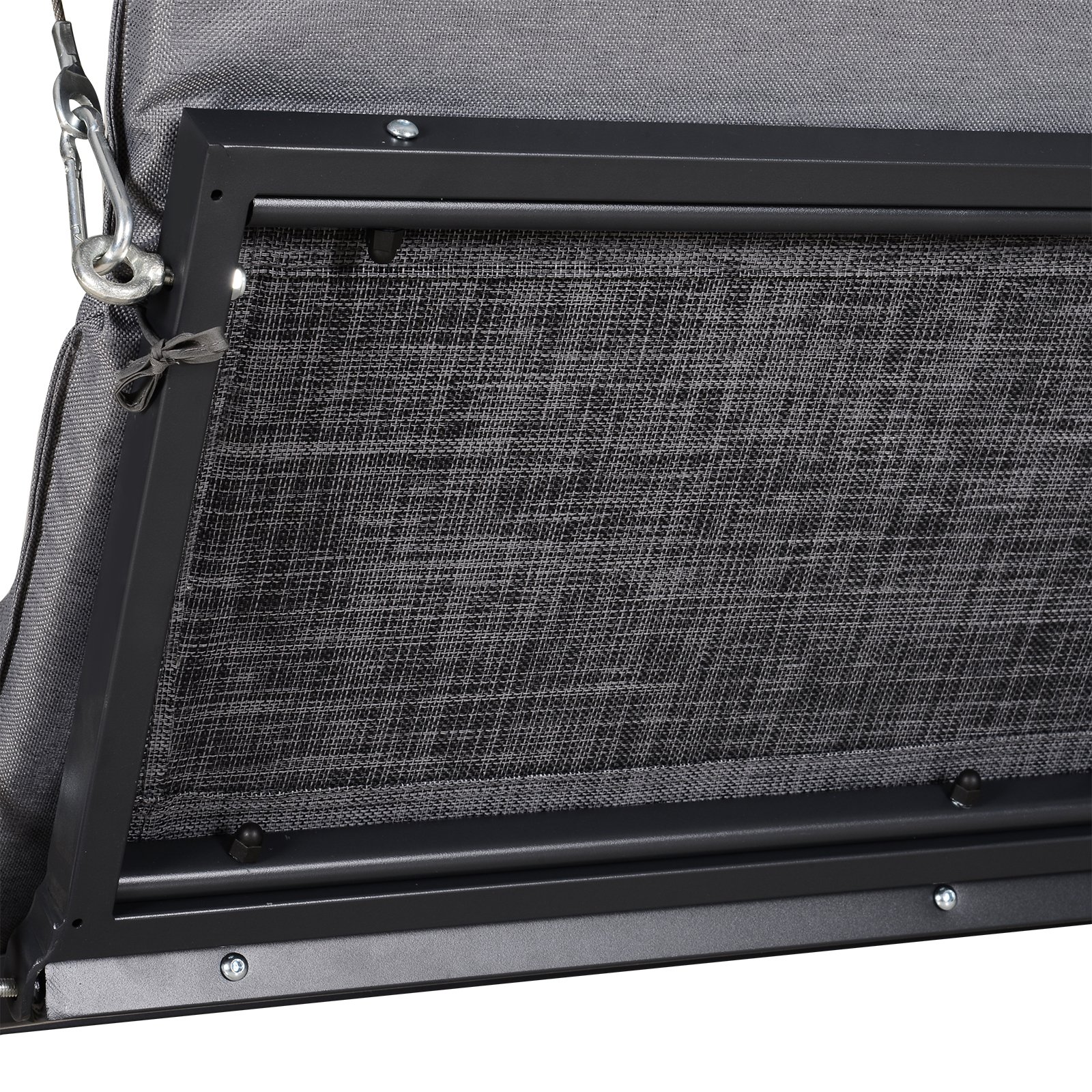  Balansoar cu 3 Scaune din Material Textil cu Perne si Acoperis Reglabil, Gri, 200x115x168 cm [7]