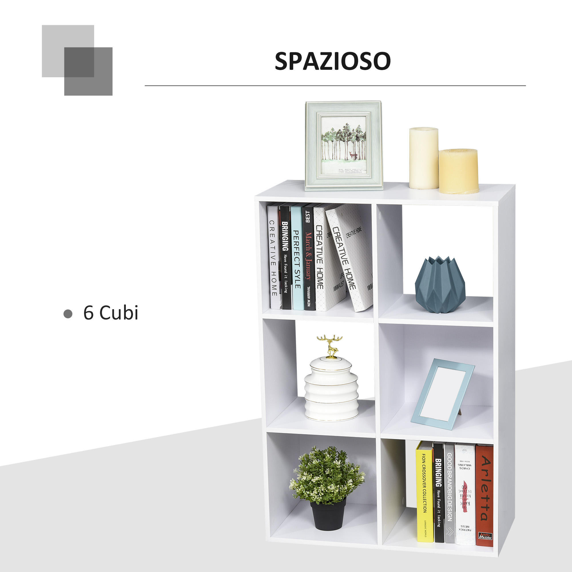  Biblioteca Alba - 6 Compartimente Cub 91,5×29,5×61,5 cm [4]