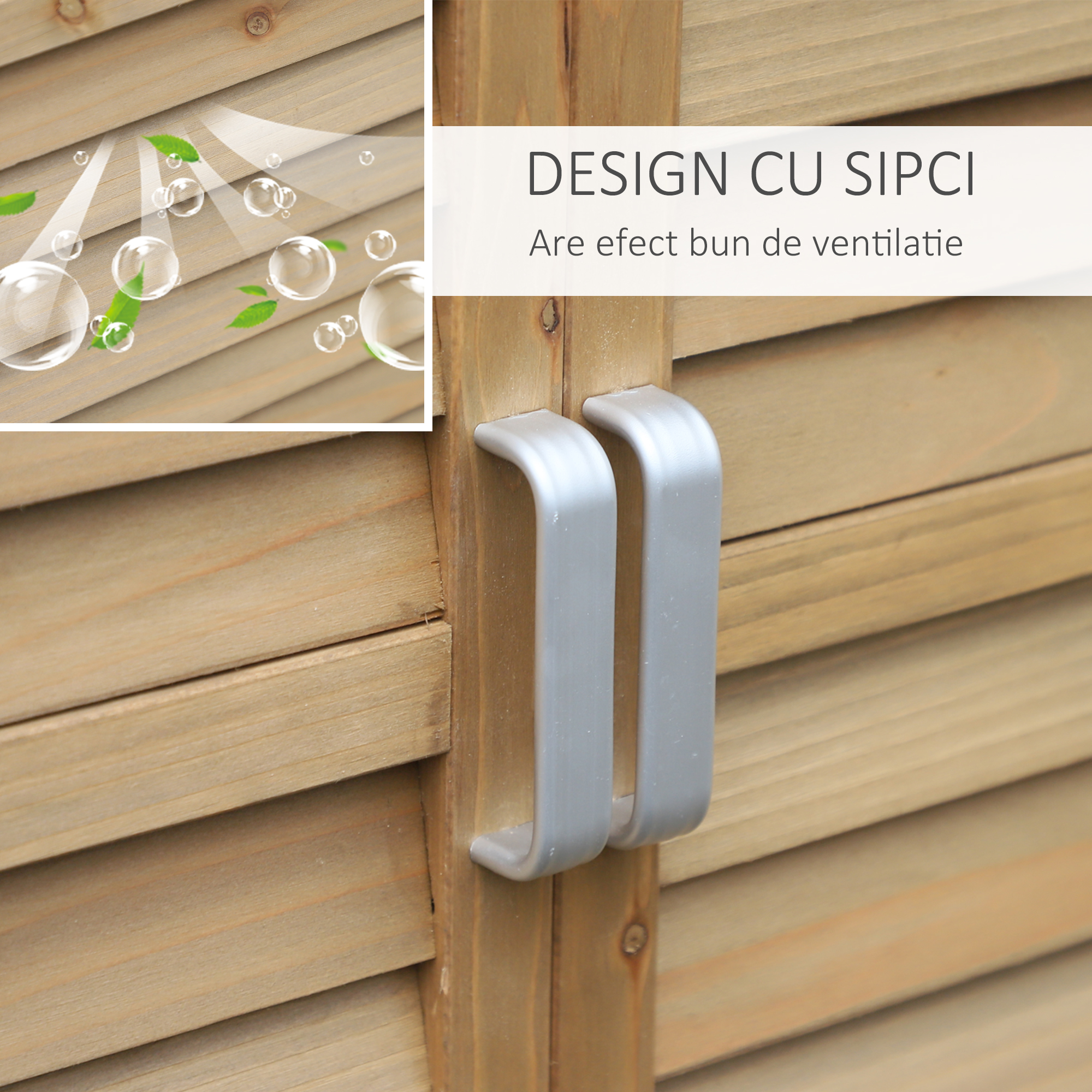  Dulap de gradina din lemn de brad cu acoperis din bitum impermeabil, 87x46.5x96.5cm [3]