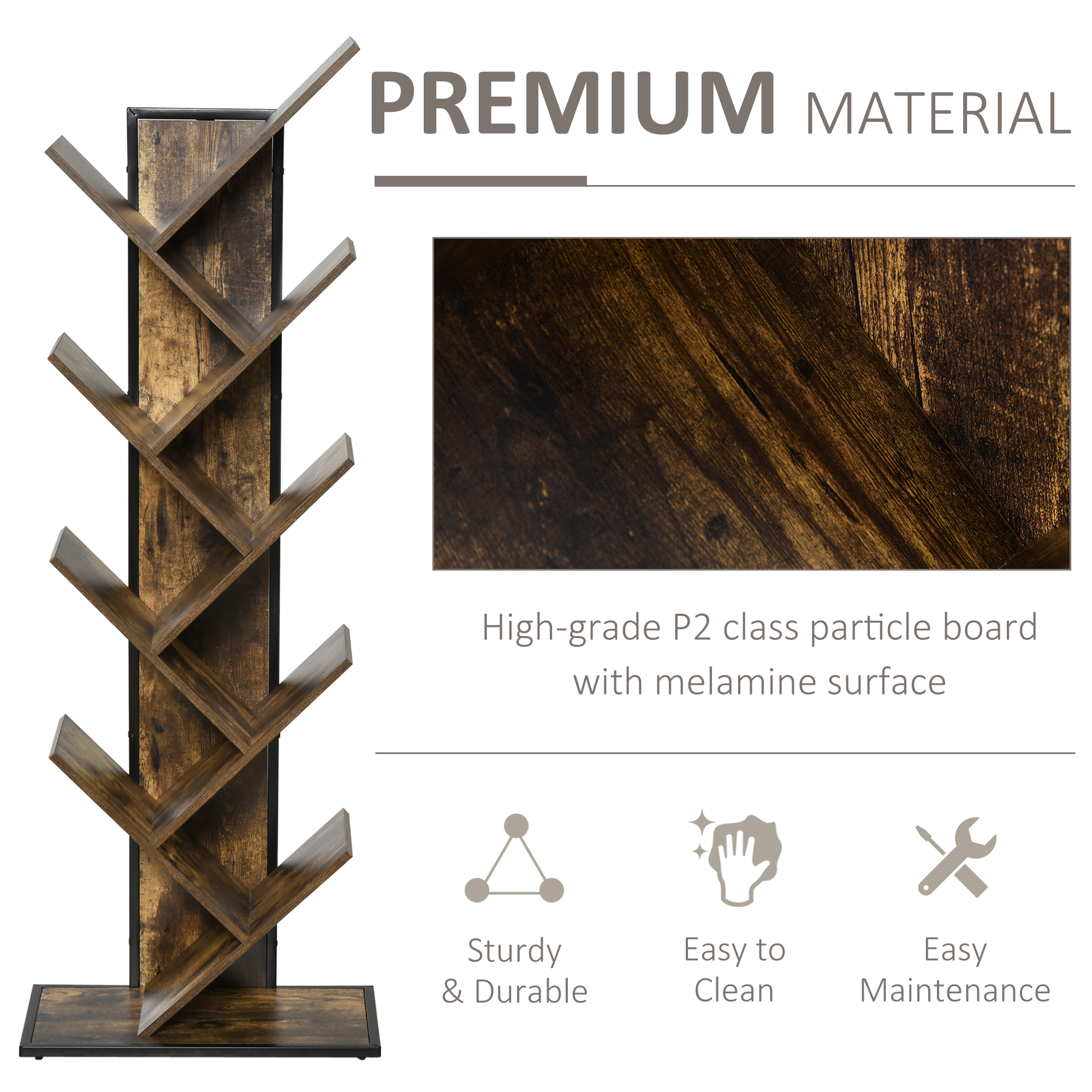  Biblioteca Lemn in Forma de Copac - Rafturi cu Etajere [5]