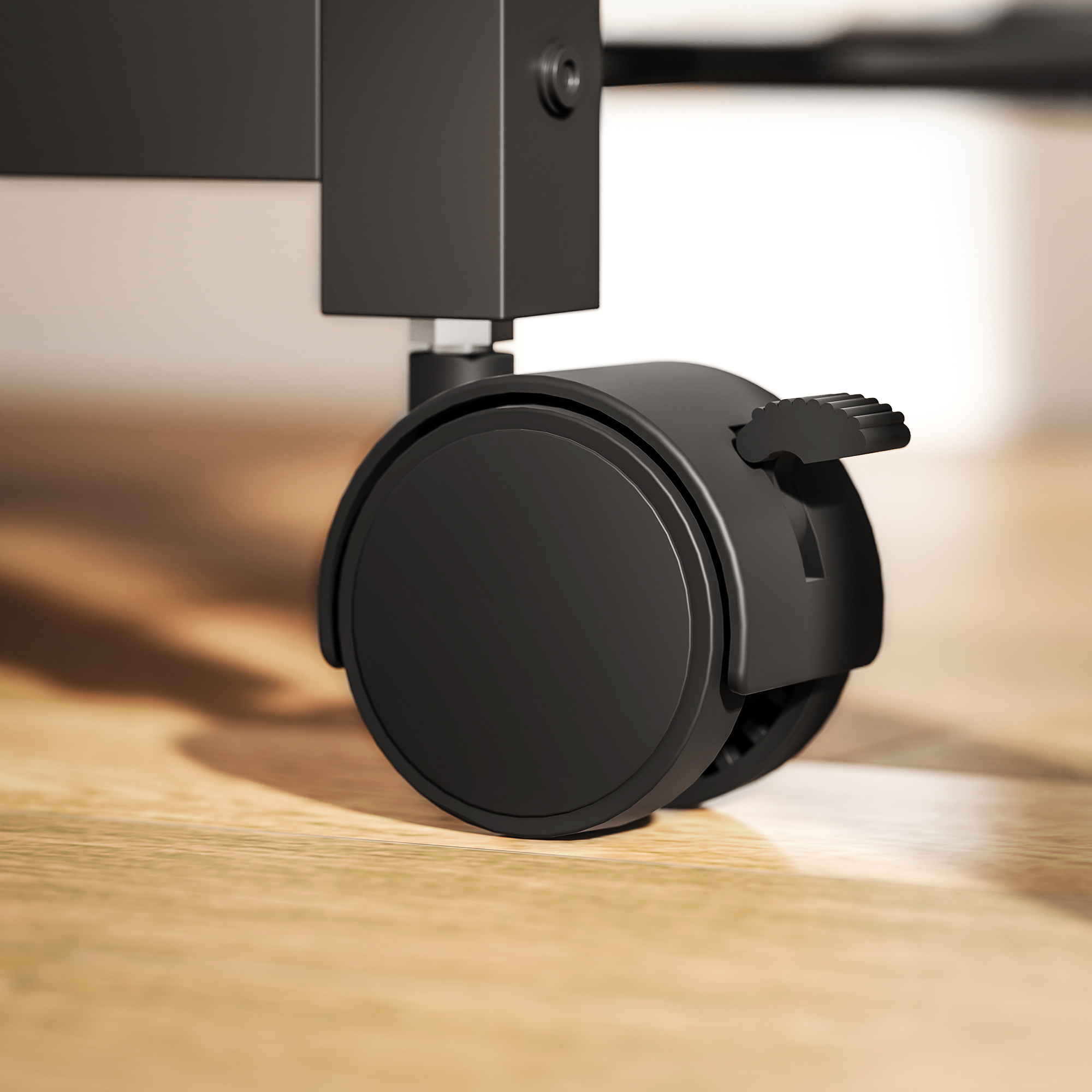  Raft Mobil pentru Imprimanta cu 4 Niveluri, Prize de Curent, Roti si Cadru din Metal, 55x37.5x100 cm, Maro [8]