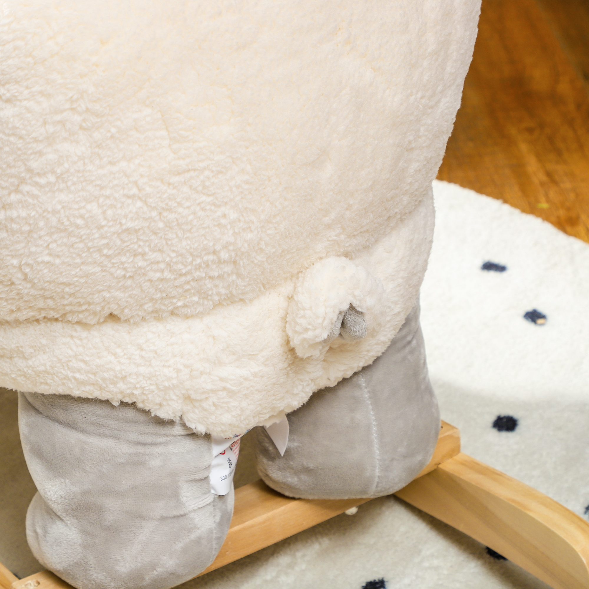  Oaia balansoar pentru copii 18-36 luni, cu sunete si material moale, gri [8]