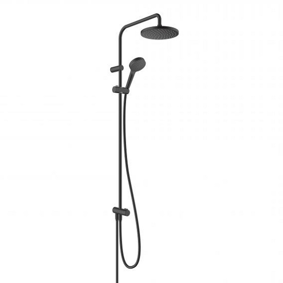 Baie - Coloana de dus negru mat Hansgrohe Vernis Blend reno 200 cu 2 functii fara baterie