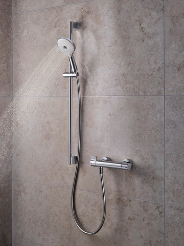 Coloana de dus Duravit UV0680003010, dus, montaj aparent, numar functii para dus 3, lungime furtun m 1.6, crom [2]