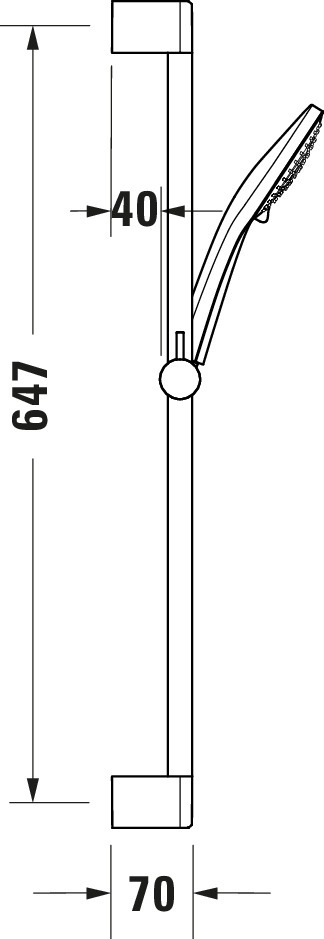 Coloana de dus Duravit UV0680002046, dus, montaj aparent, numar functii para dus 3, lungime furtun m 1.6, negru [2]