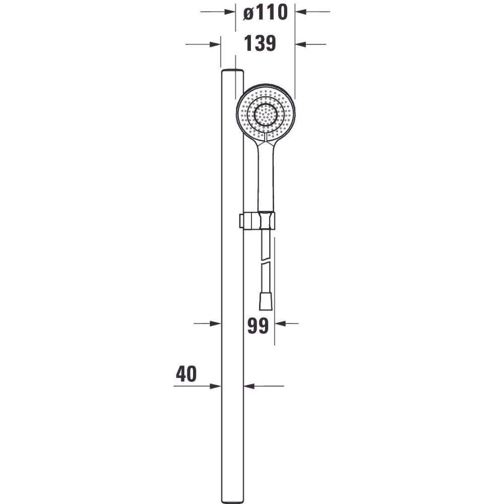 Coloana de dus Duravit UV0682005010, dus, montaj aparent, numar functii para dus 3, lungime furtun m 1.6, crom [2]