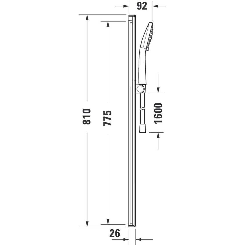 Coloana de dus Duravit UV0682005010, dus, montaj aparent, numar functii para dus 3, lungime furtun m 1.6, crom [3]