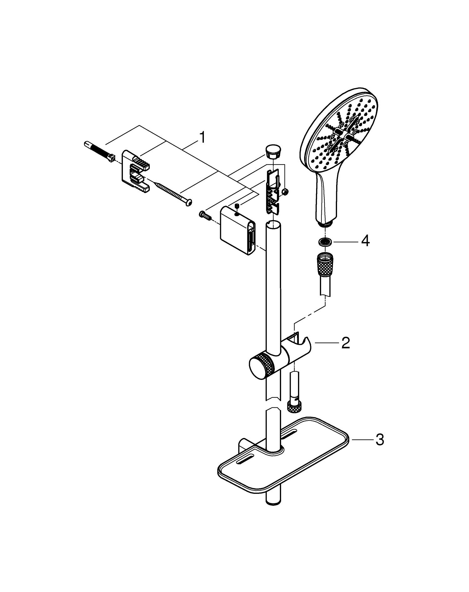 Coloana de dus Grohe 26592000, dus SmartActive, montaj aparent, numar functii para dus 3, lungime furtun m 1.75, crom [7]