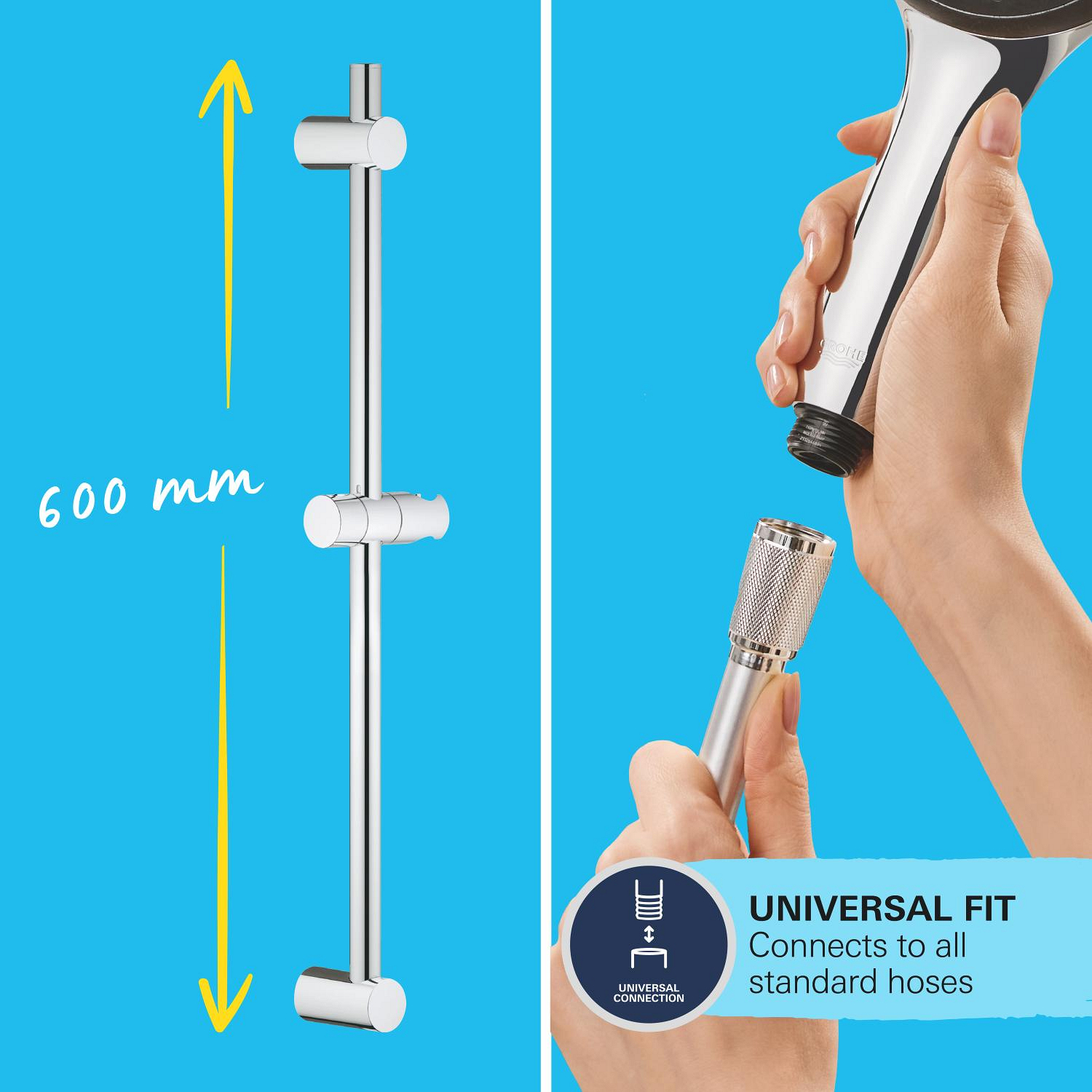 Coloana de dus Grohe 27322000, dus Vitalio Joy, montaj aparent, lungime furtun m 1.75, diametru 110 mm, crom [9]