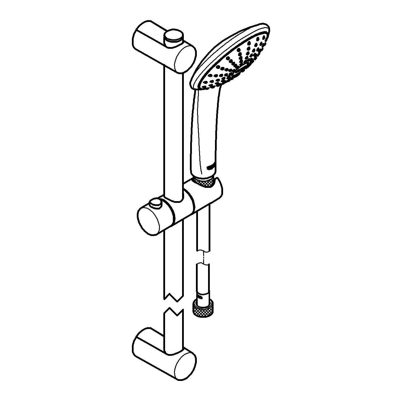 Coloana de dus Grohe 27322000, dus Vitalio Joy, montaj aparent, lungime furtun m 1.75, diametru 110 mm, crom [14]