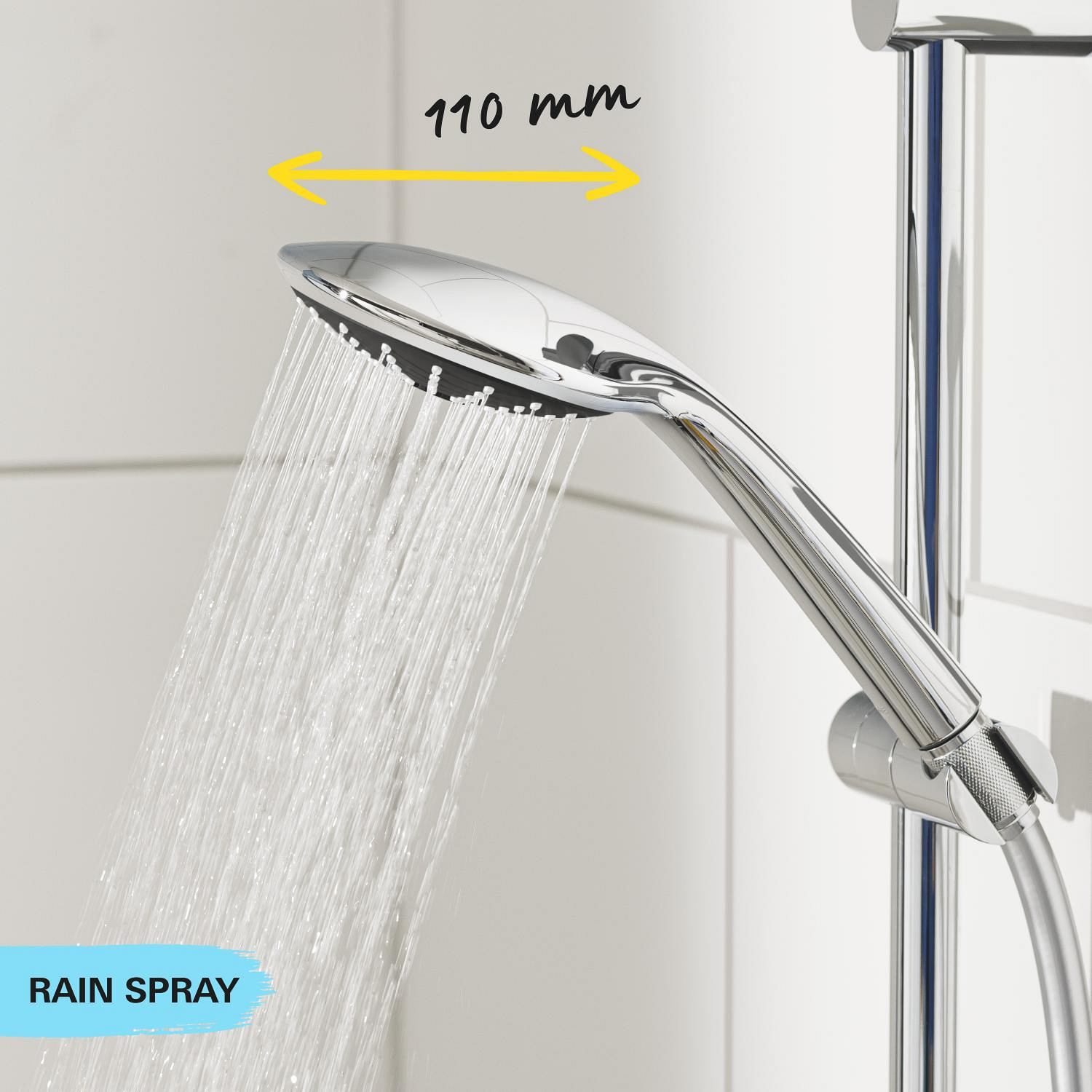 Coloana de dus Grohe 27322000, dus Vitalio Joy, montaj aparent, lungime furtun m 1.75, diametru 110 mm, crom [8]