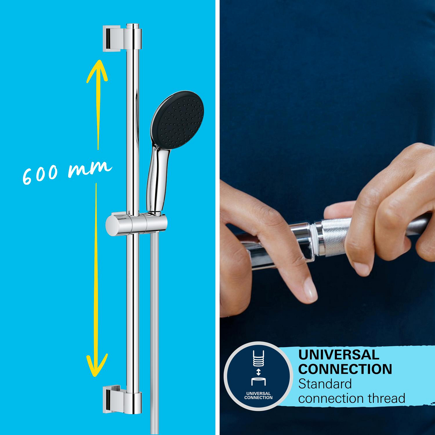 Coloana de dus Grohe 26951001, dus Vitalio Start 110, montaj aparent, numar functii para dus 2, crom [14]