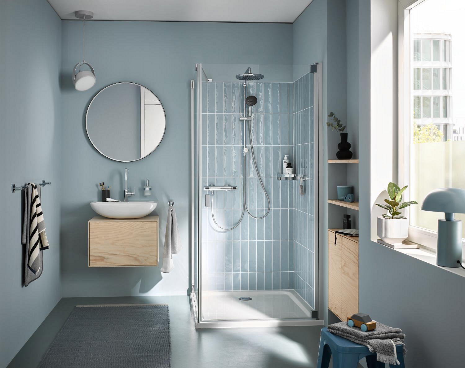Coloana de dus Grohe 26680001, dus Vitalio Start 250, montaj aparent, numar functii para dus 2, crom [6]