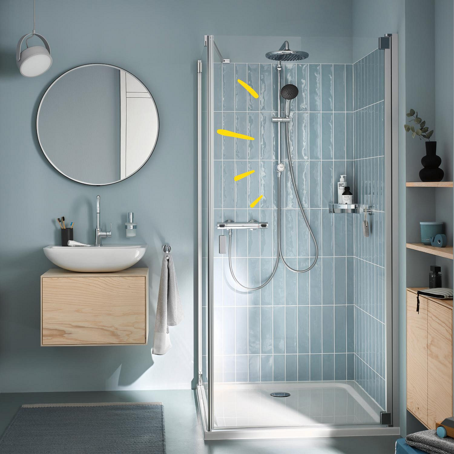 Coloana de dus Grohe 26680001, dus Vitalio Start 250, montaj aparent, numar functii para dus 2, crom [7]