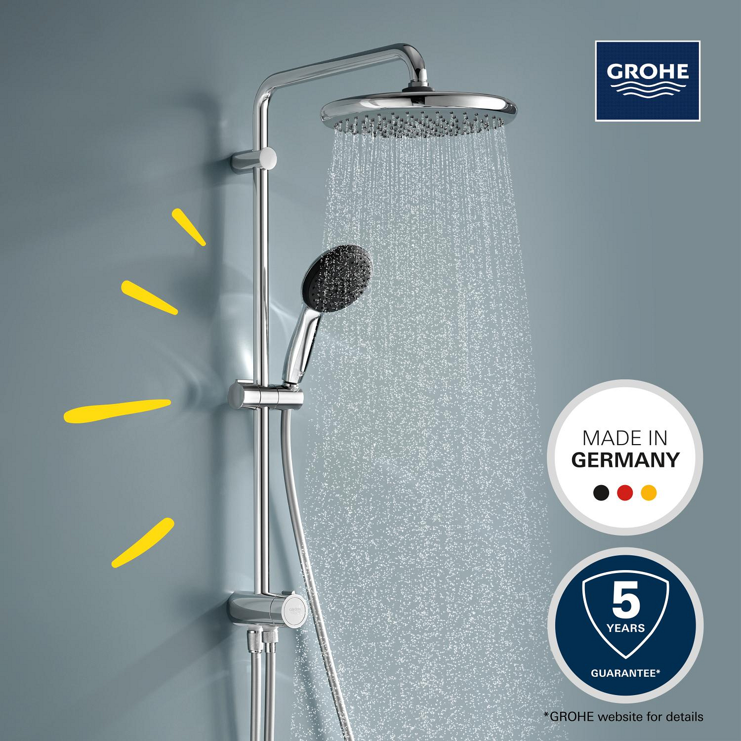 Coloana de dus Grohe 26680001, dus Vitalio Start 250, montaj aparent, numar functii para dus 2, crom [12]
