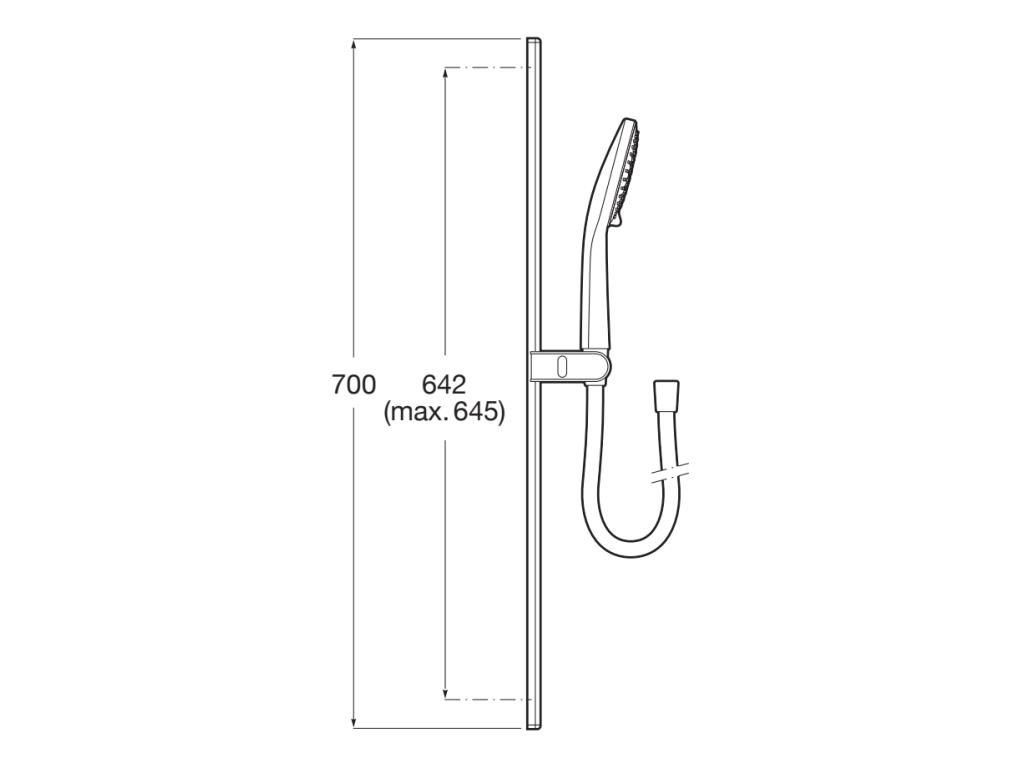 Coloana de dus Roca A5BGE09B00, dus Stella, montaj aparent, numar functii para dus 3, lungime furtun m 1.7, alb [1]