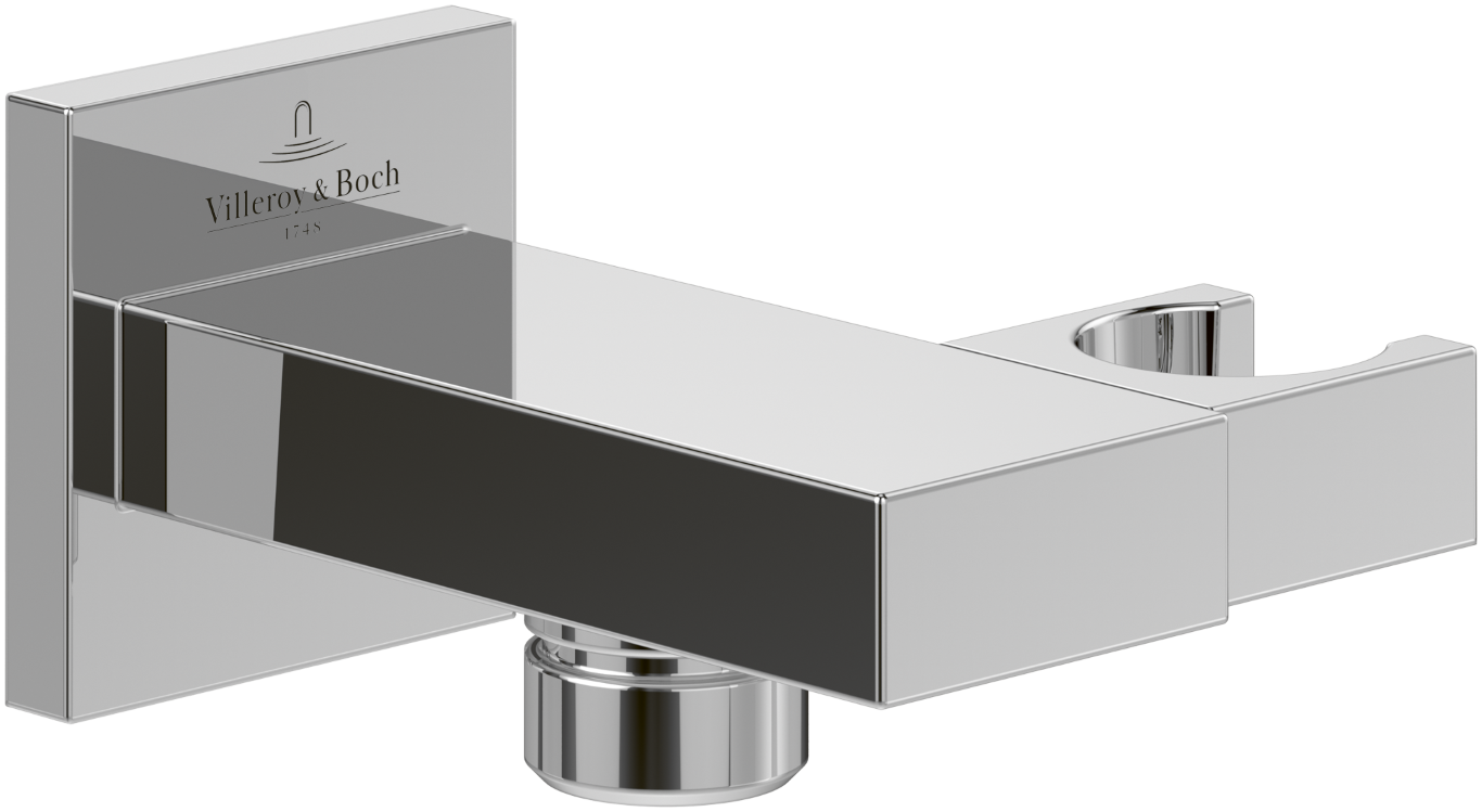 Baie - Cot de iesire dus Villeroy&Boch Universal patrat cu suport para crom lucios