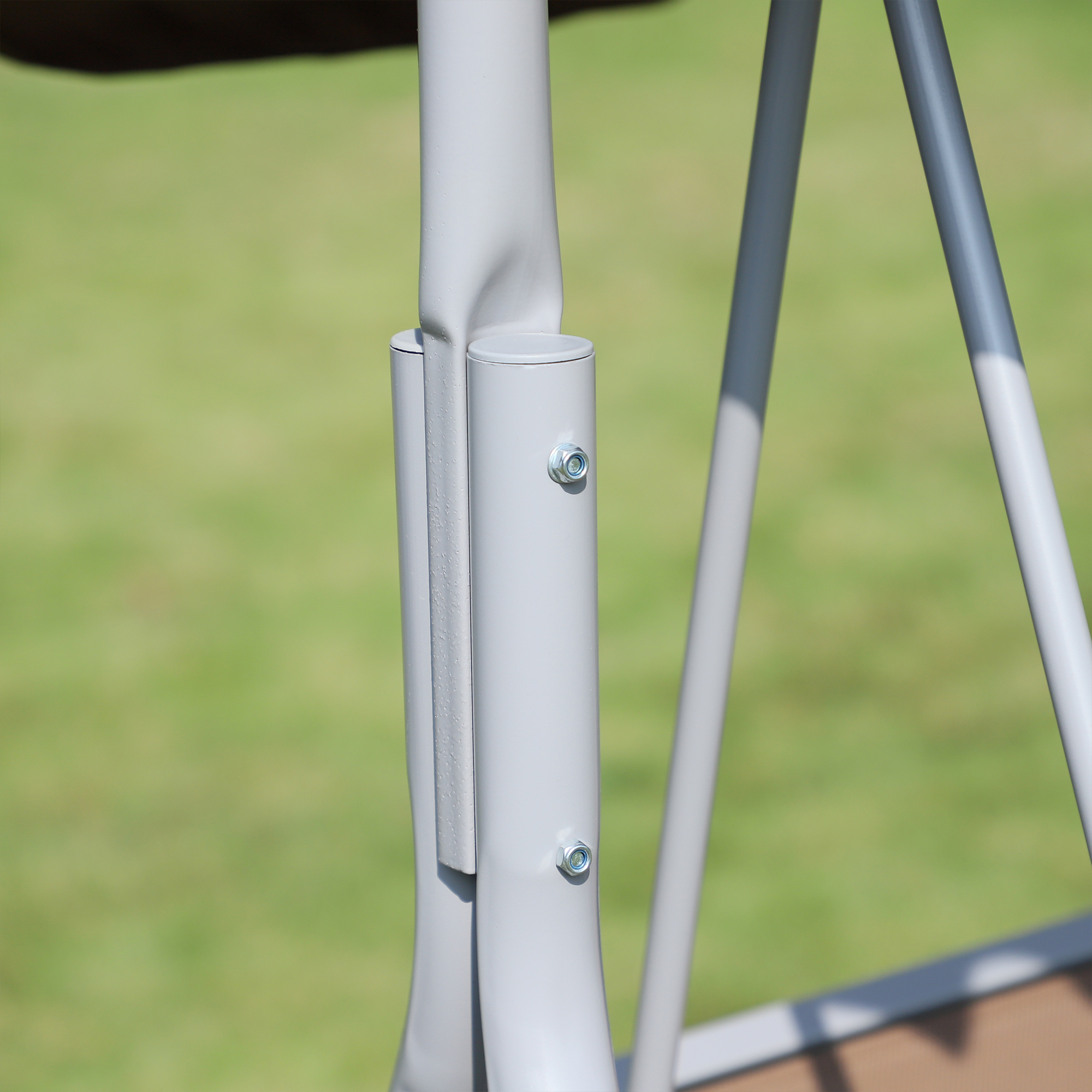  Balansoar de Gradina 3 Locuri Schelet in Metal Maro 171x108x154cm [8]