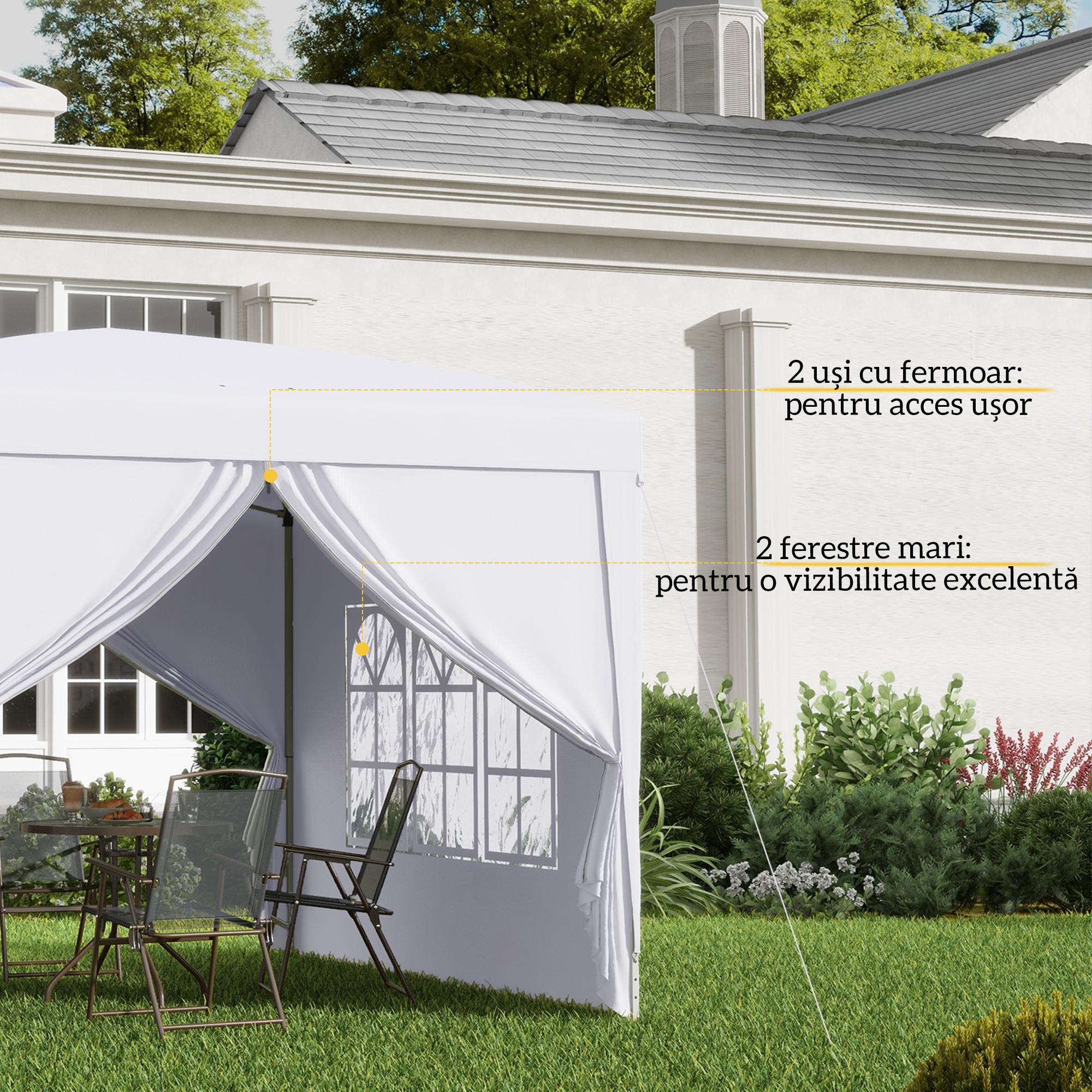  Cort de Gradina Impermeabil 3×3 m cu Panouri Laterale [6]