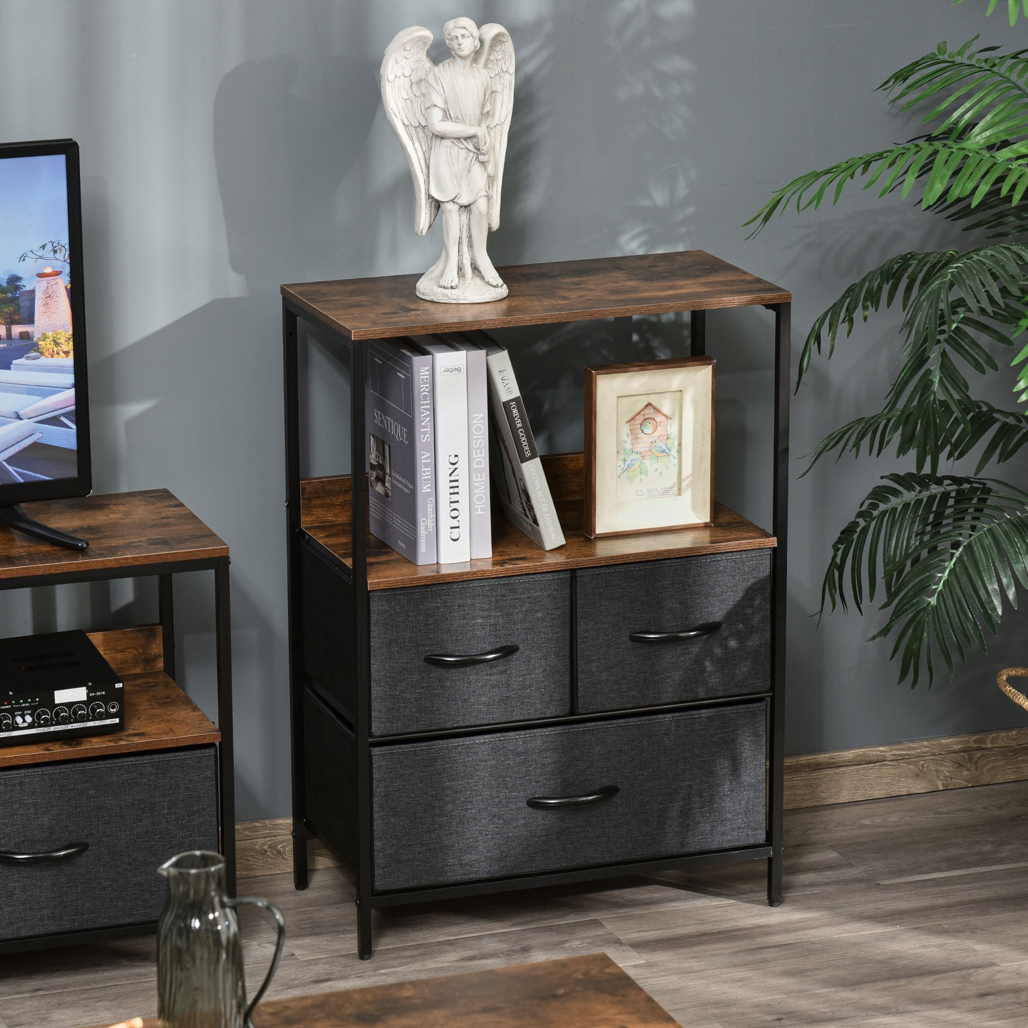  Comoda multifunctionala cu 3 sertare pliante din material textil 58x29x81.5cm [1]