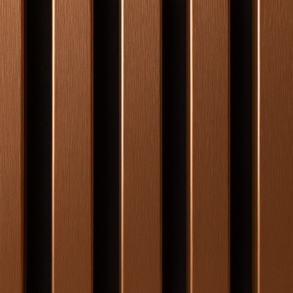 Riflaj MDF decorativ LDA PREMIUM de tip Panou Acustic, Cupru periat, 260x40 cm [2]