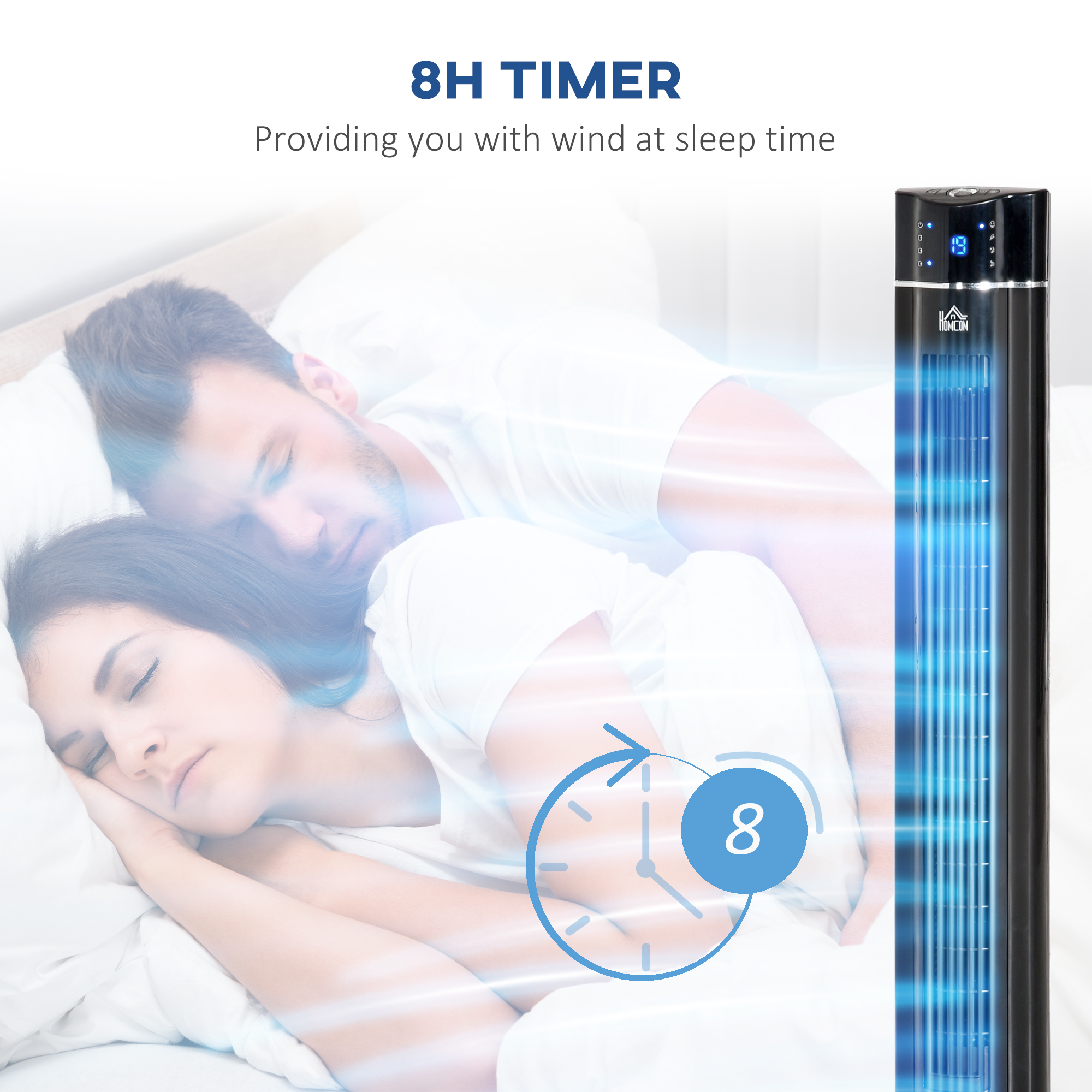  Ventilator pe coloana 60W cu 3 viteze, 3 moduri si temporizator 8h, din ABS, Ø32x106,8 cm, negru [5]