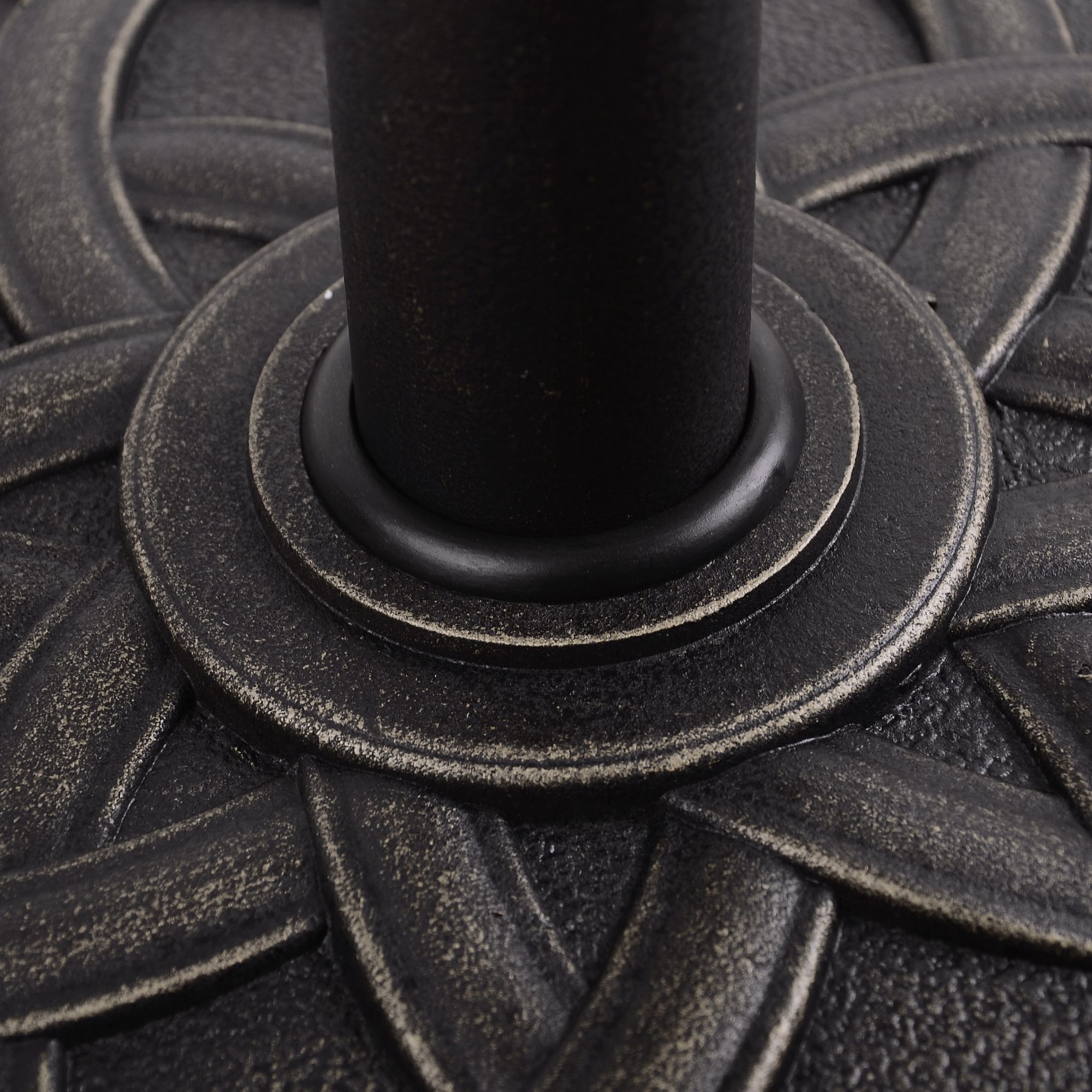  Baza pentru Umbrela din Rasina 19 kg cu Decoratiuni si Cuplaj, Rezistenta la Rugina, Φ54.5cm, Bronz [7]