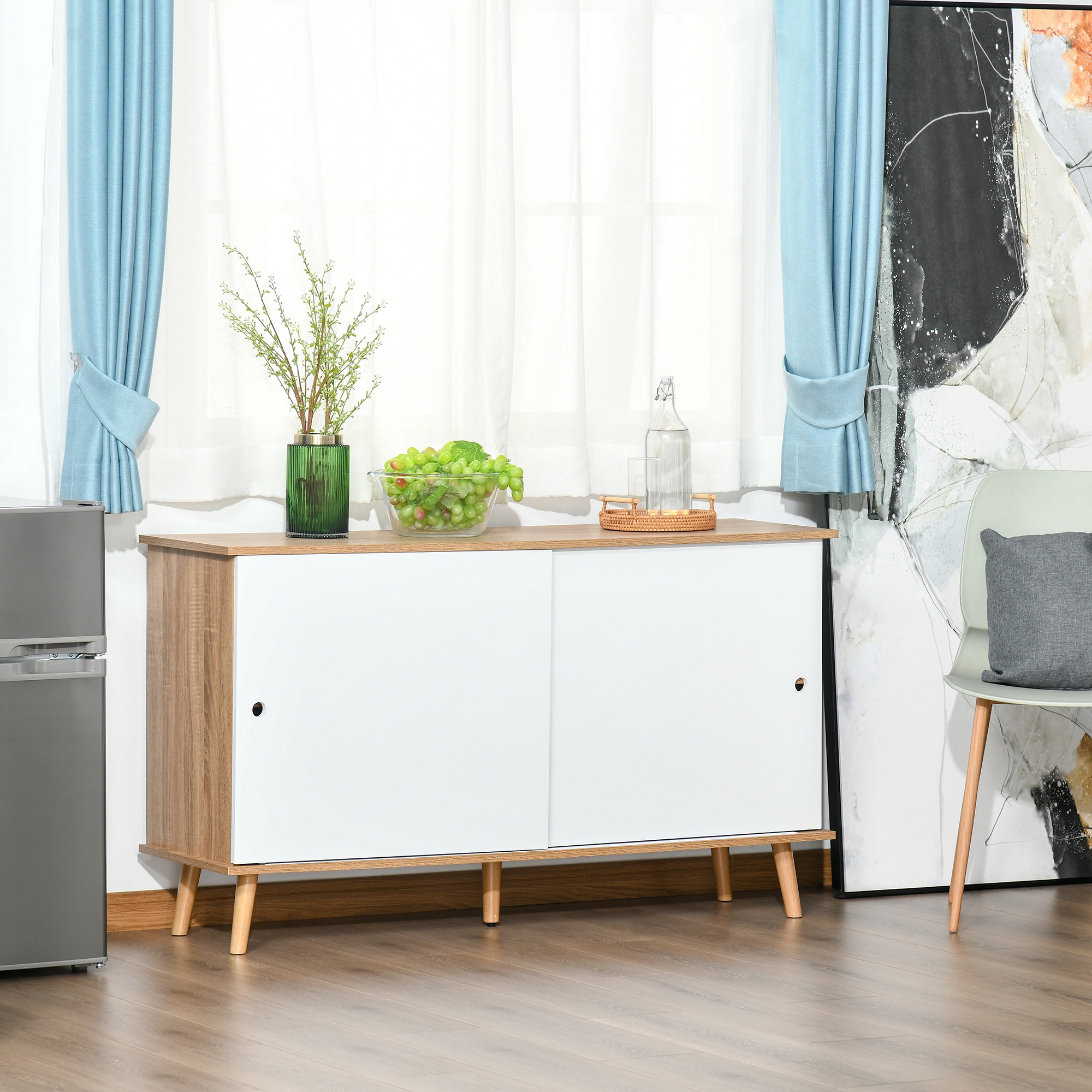  mobilier bucatarie modern, 130x40x74.5cm, culoarea lemnului/alb [1]