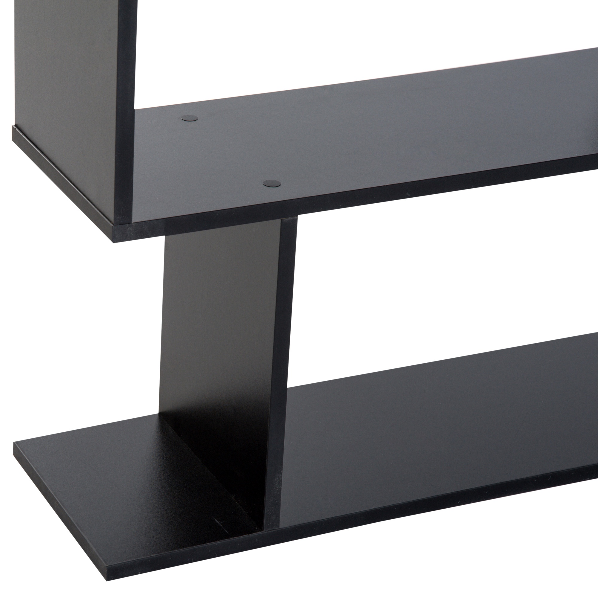  Biblioteca din Lemn, Design Modern cu 6 Rafturi, 80x23x192 cm, Negru [8]