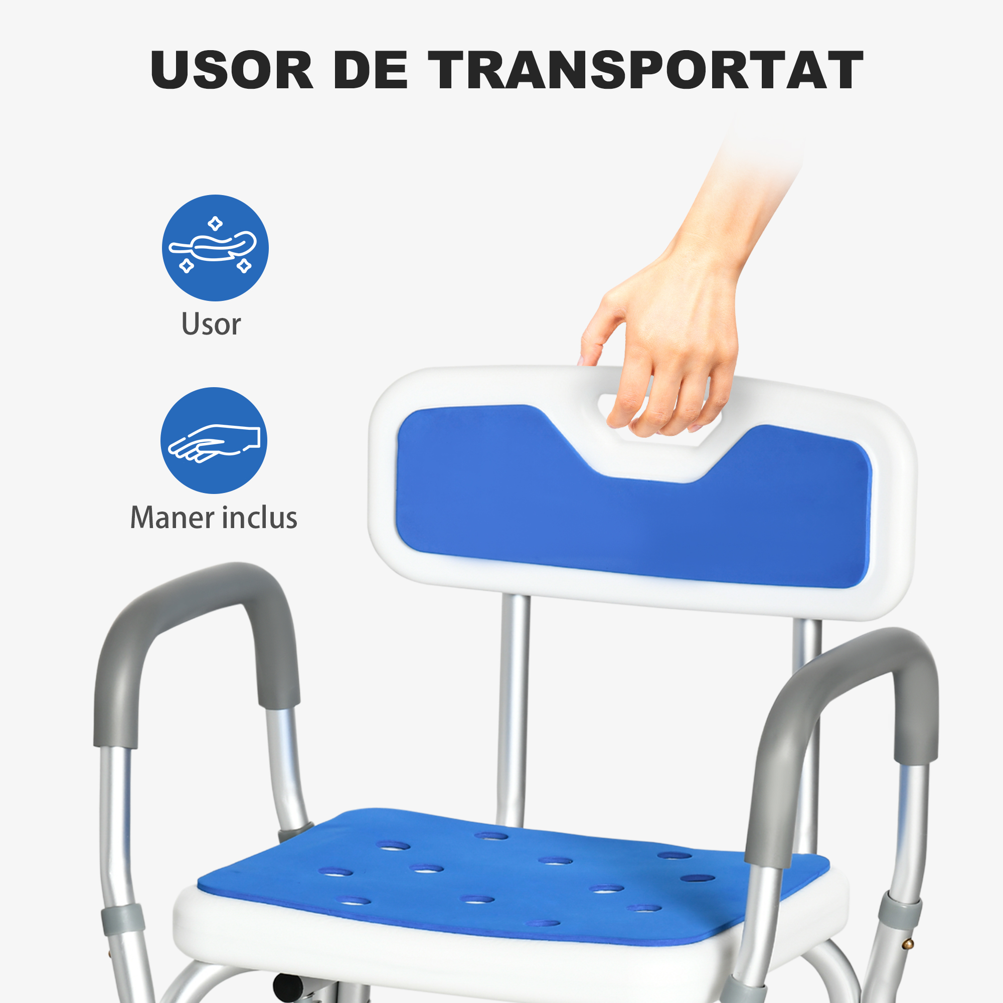  Scaun Dus Batrani - Reglabil, Cotiere si Picioare cu Ventuza [7]