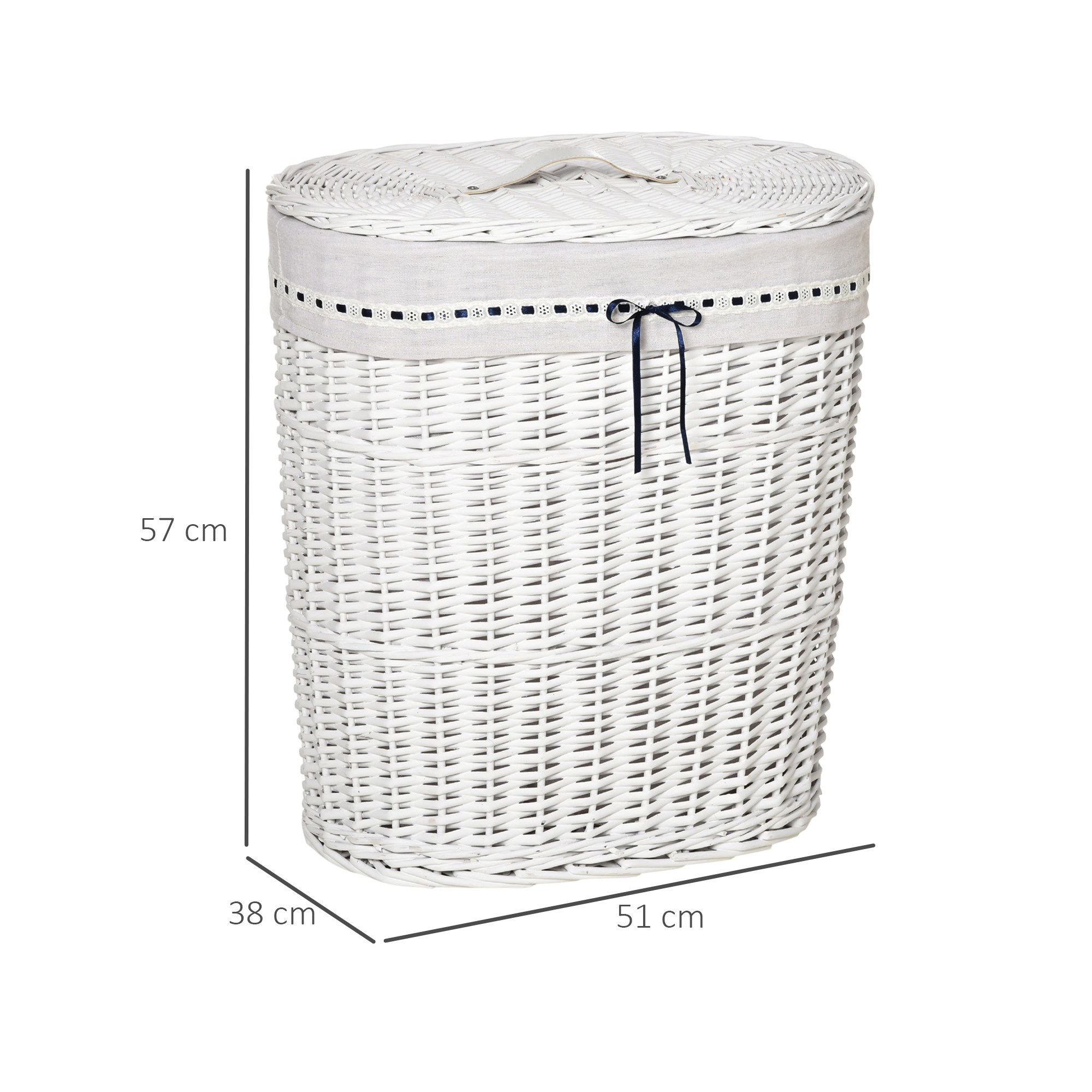  Cos Rufe din Rachita Alba - Cu Capac & Sac Lavabil [2]