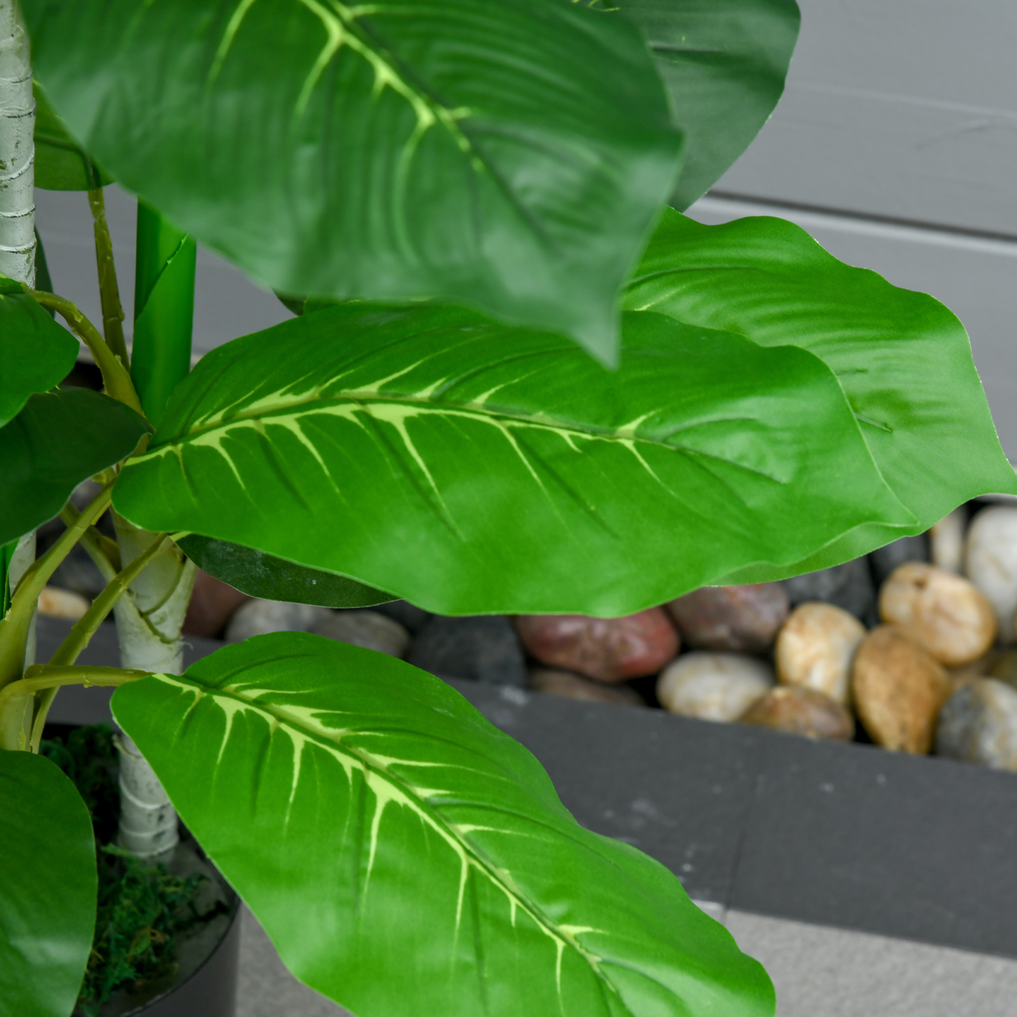  Planta Artificiala cu 33 de Frunze pentru Uz Interior si Exterior cu Ghiveci, Planta Falsa in PEVA, PE si Ciment, 95 cm, Verde [6]