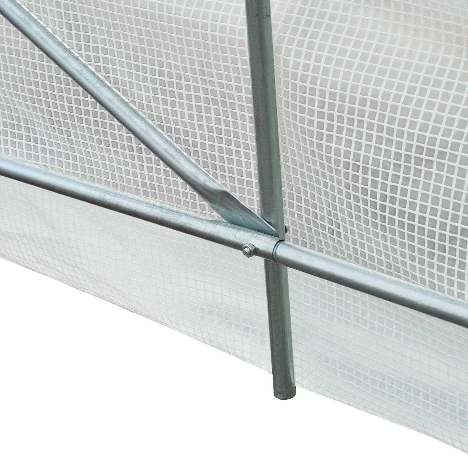  Sera pentru Gradina Tip Tunel pentru Plante din PE si tevi de Otel, Alba, 450x200x200 cm [6]