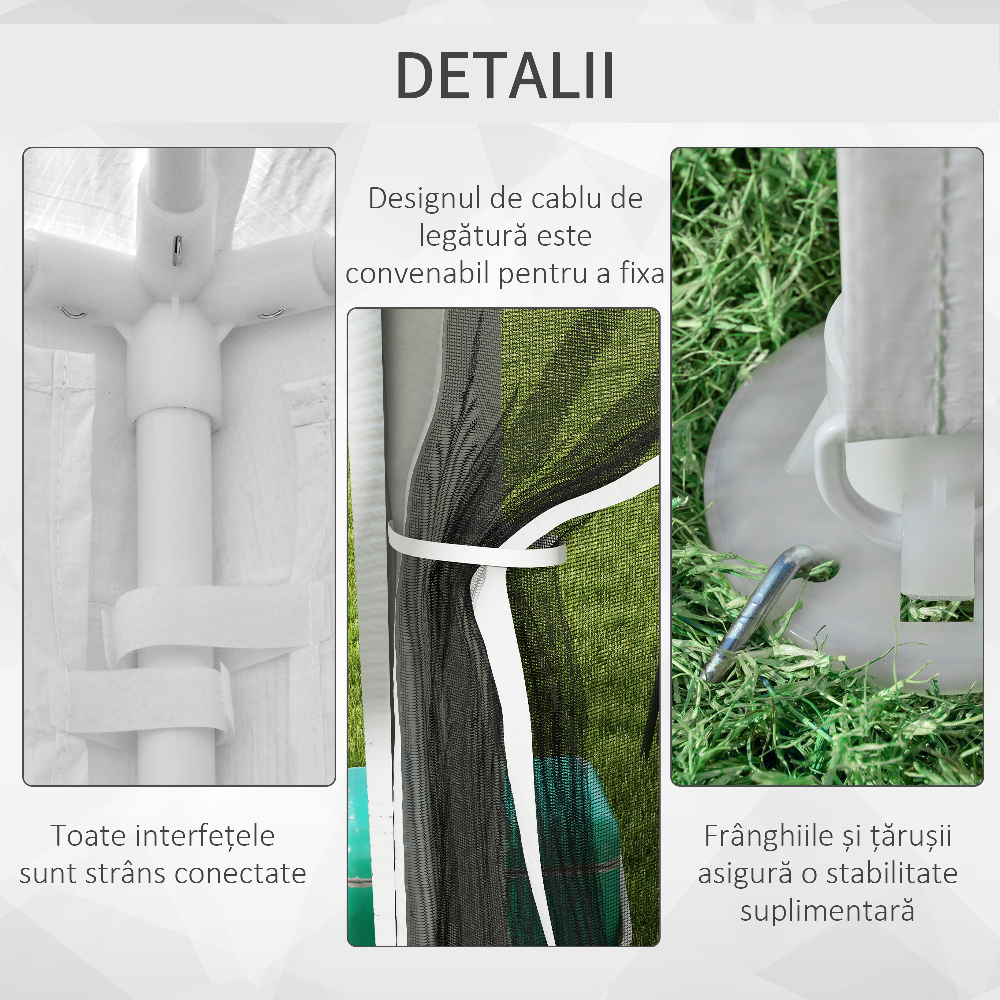  Foisor 4x3 m cu Plasa de Tantari si 2 Intrari, Foisor de Gradina din Metal si PE, Alb si Negru [5]