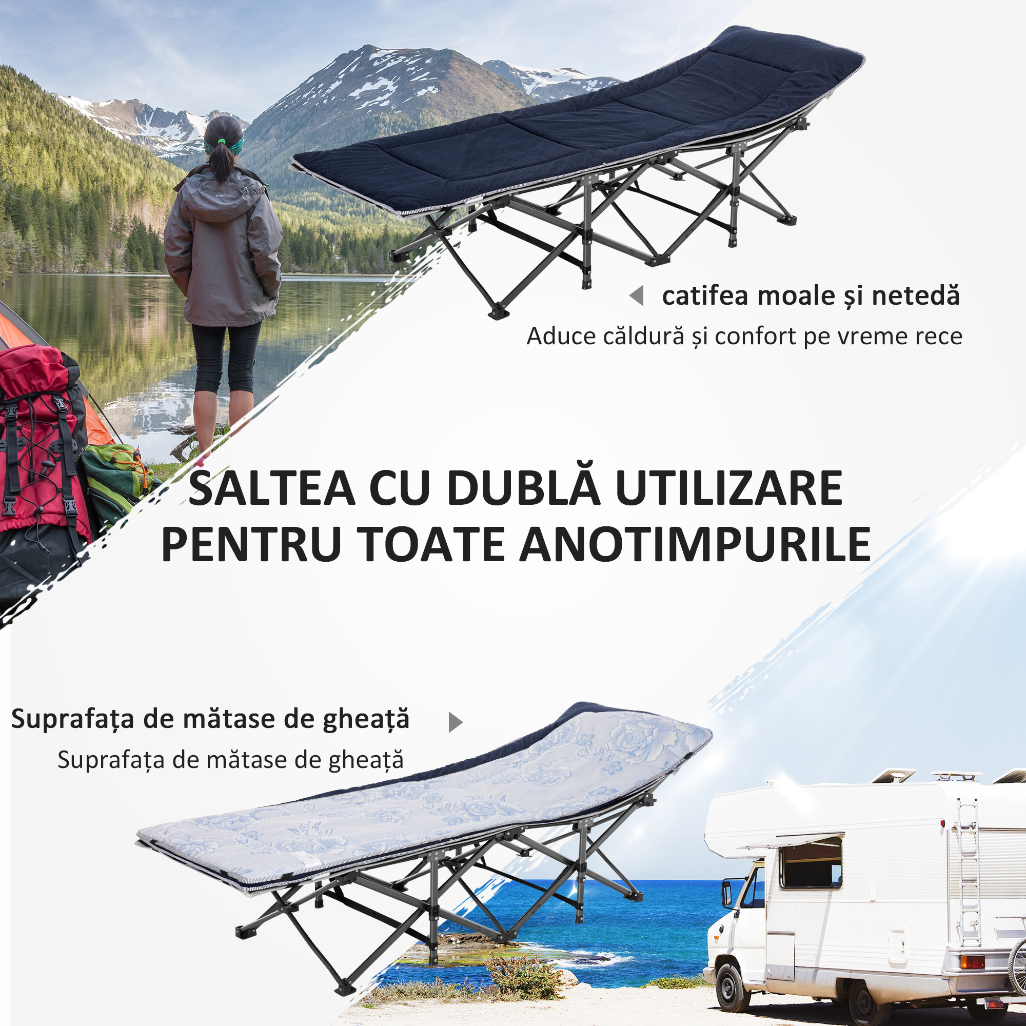  Pat Pliabil Camping 188×64,5×53 cm - Cu Perna si Husa Transport [3]