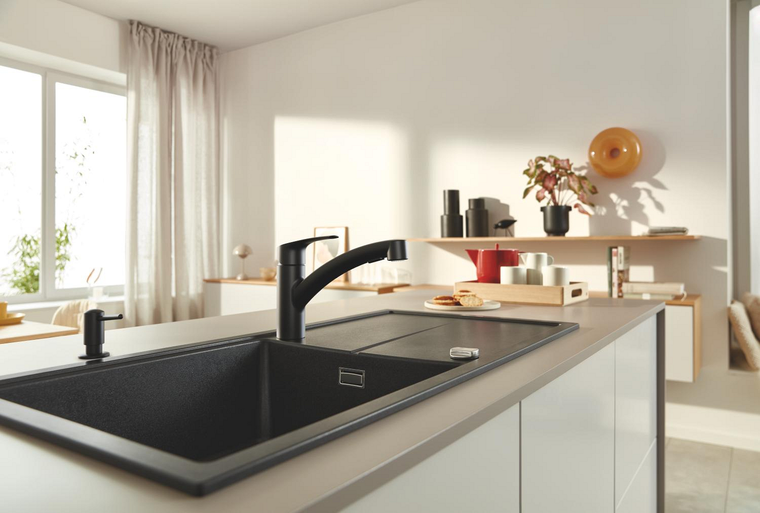 Dozator sapun lichid Grohe 1021652430, bucatarie Contemporany, design modern, fixare sigura, negru [1]