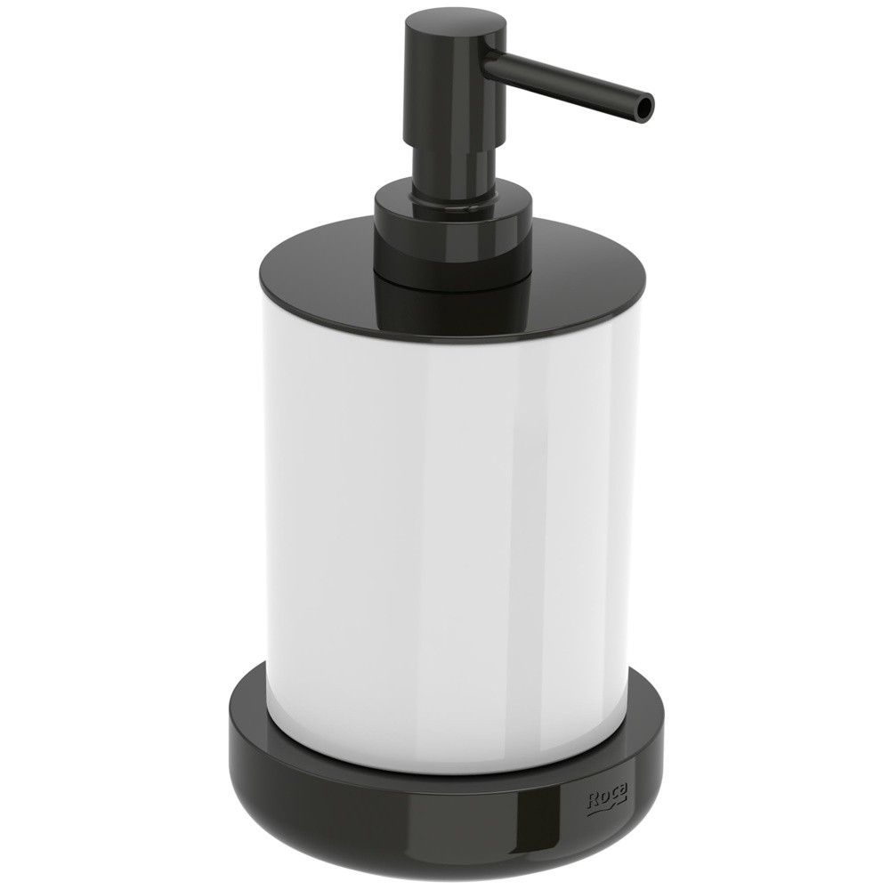 Baie - Dozator sapun Roca A817026CN0, Tempo, tip instalare pe blat, volum ml 300, numar orificii instalare 2, negru