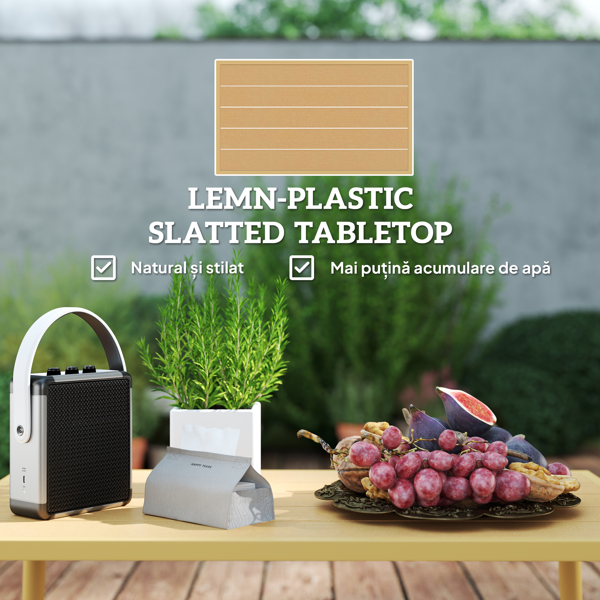  Set Mobilier de Exterior din Ratan PE cu 2 Canapele de 2 Locuri cu Perne si 2 Mese de Cafea, Culoare Lemn [6]