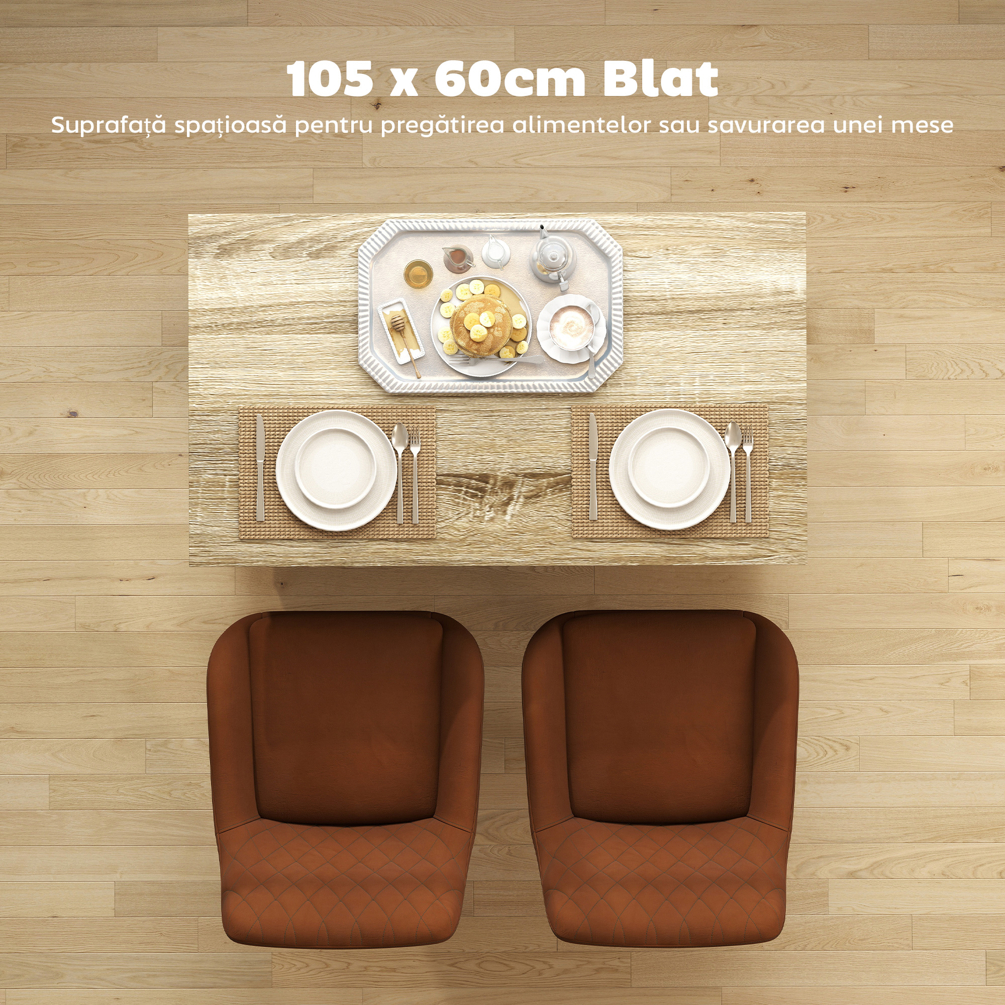  Insula Bucatarie 105×60 cm - Carucior Bar Multifunctional cu Sertar [5]