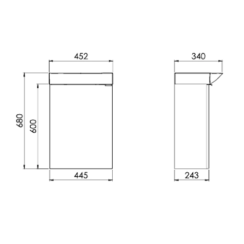 Dulap cu lavoar Roca A852444574, lavoar Micro Plus, montaj pe perete, lavoar inclus, tip deschidere maner, tip maner exterior [4]