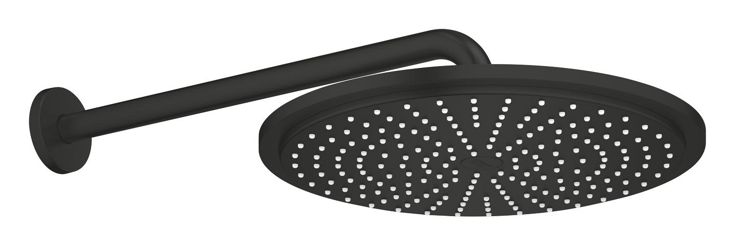 Baie - Palarie de dus Grohe 260662430, Dus fix Rainshower 310, montaj pe perete, pentru un dus confortabil zilnic, negru