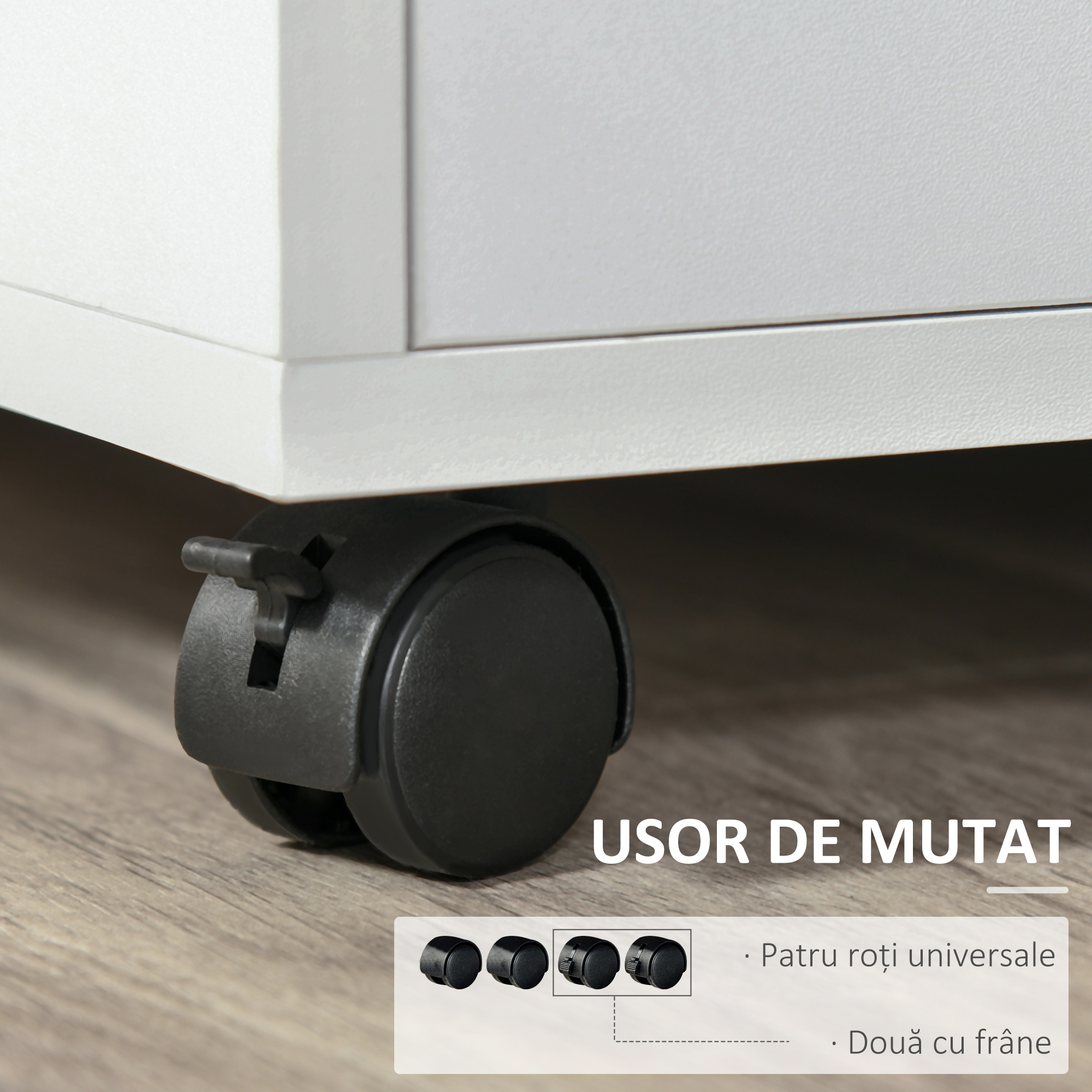  Dulap Imprimanta - Alb 60×50×65,5 cm cu Rafturi & Spatiu Depozitare [5]