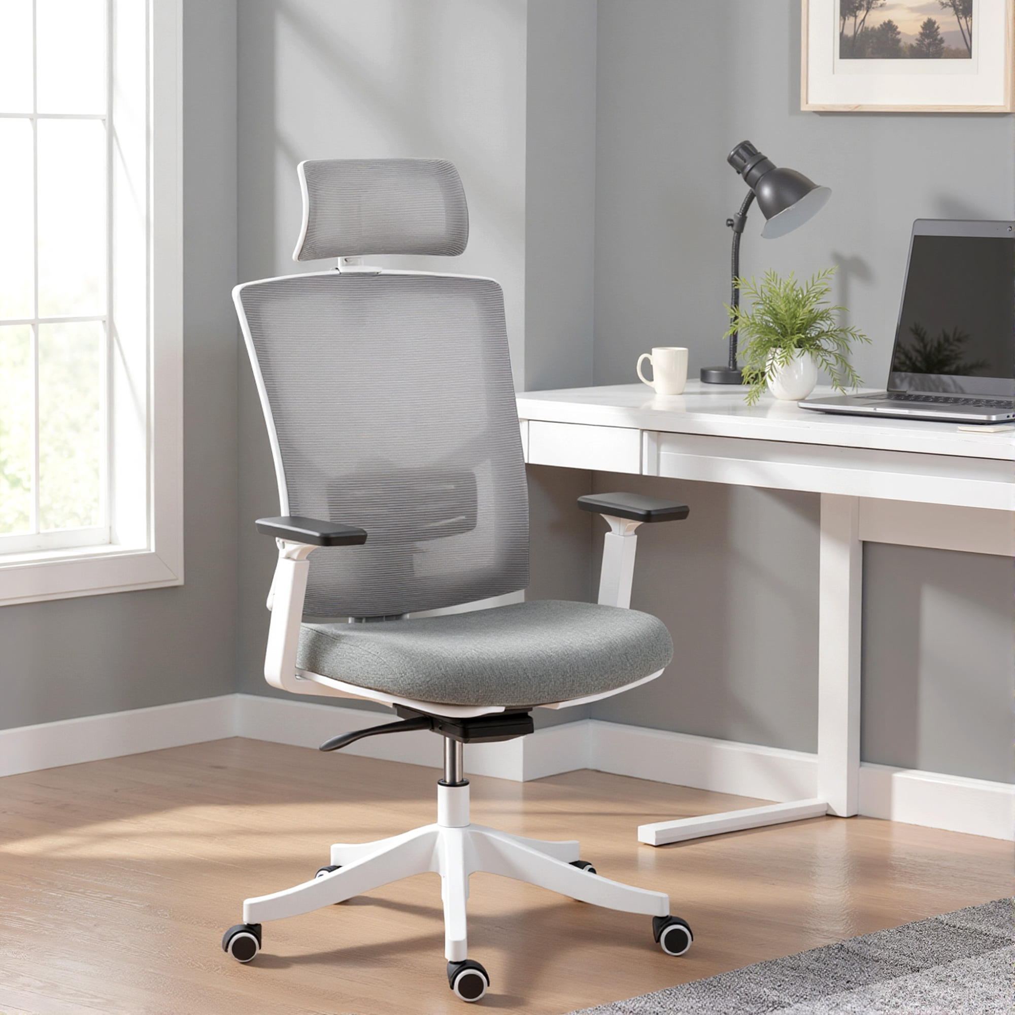  Scaun de Birou Ergonomic si Respirabil cu Suport Lombar Dinamic 4D, 64.5x62.5x112-122 cm, Multicolor [1]