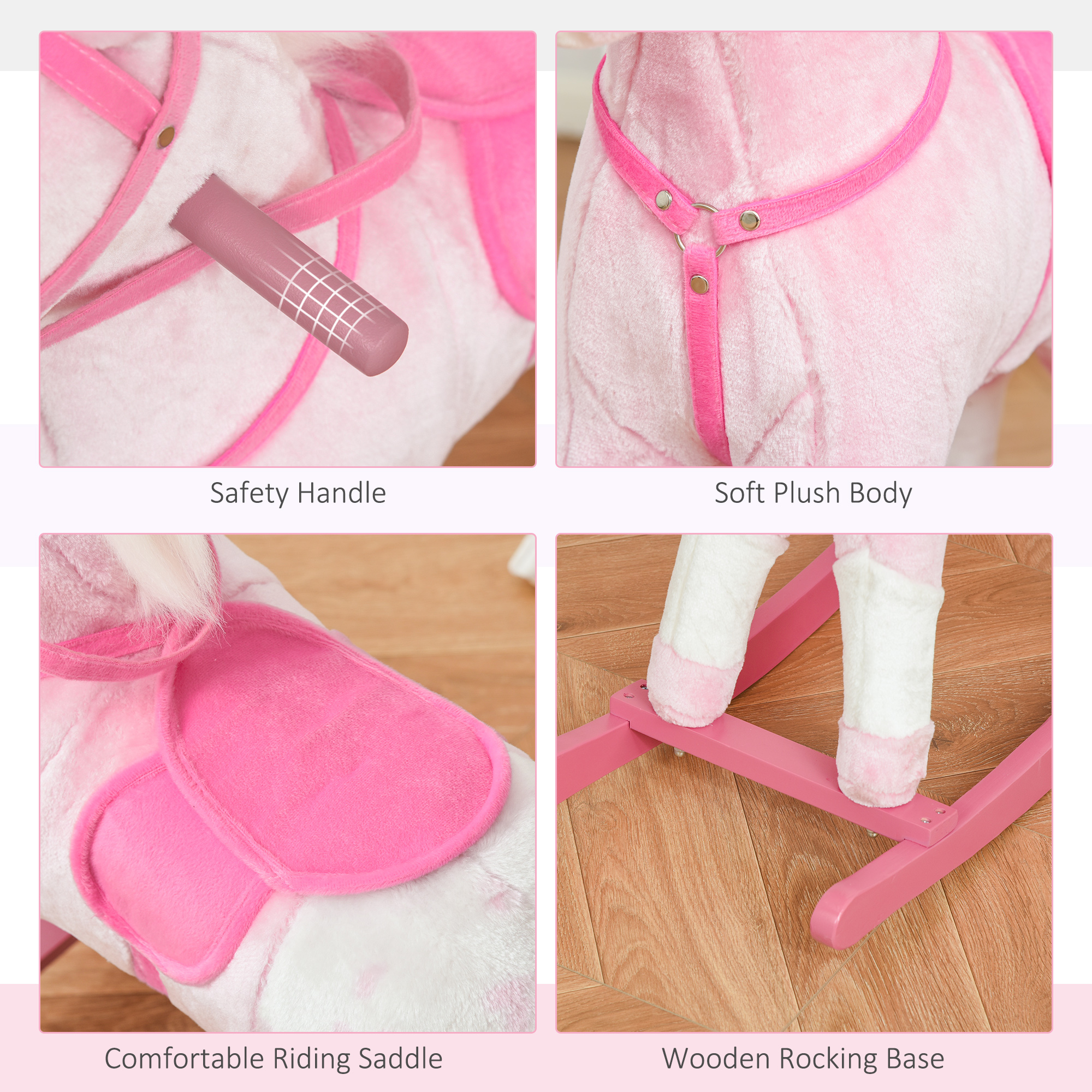  calut tip balansoar pentru copii, 74x28x65 cm, roz [6]