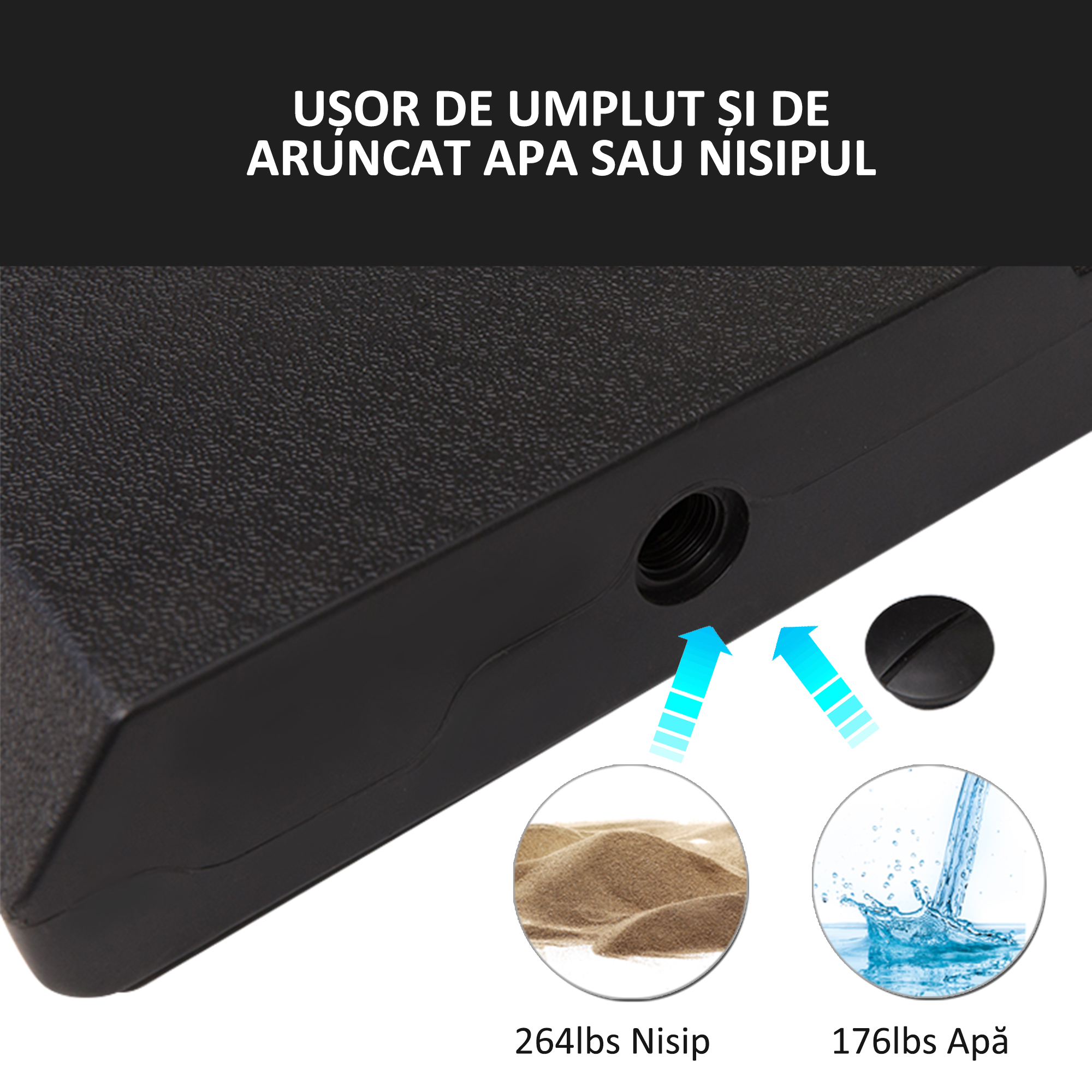  Baza pentru Umbrela cu Brat din 4 Piese, Postament [3]